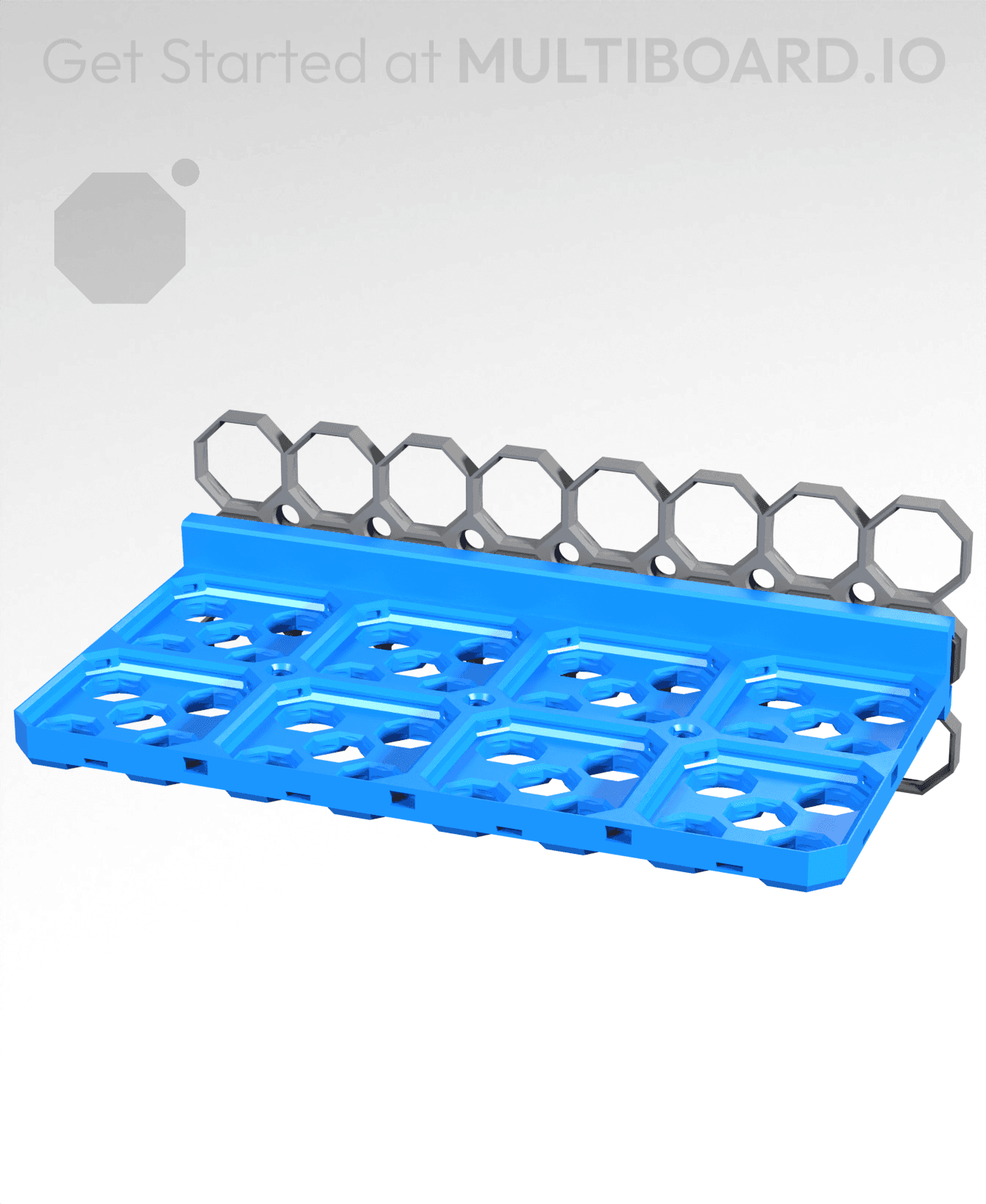 4x2 - Multibin Base Plate Shelf - Rail Slider 3d model