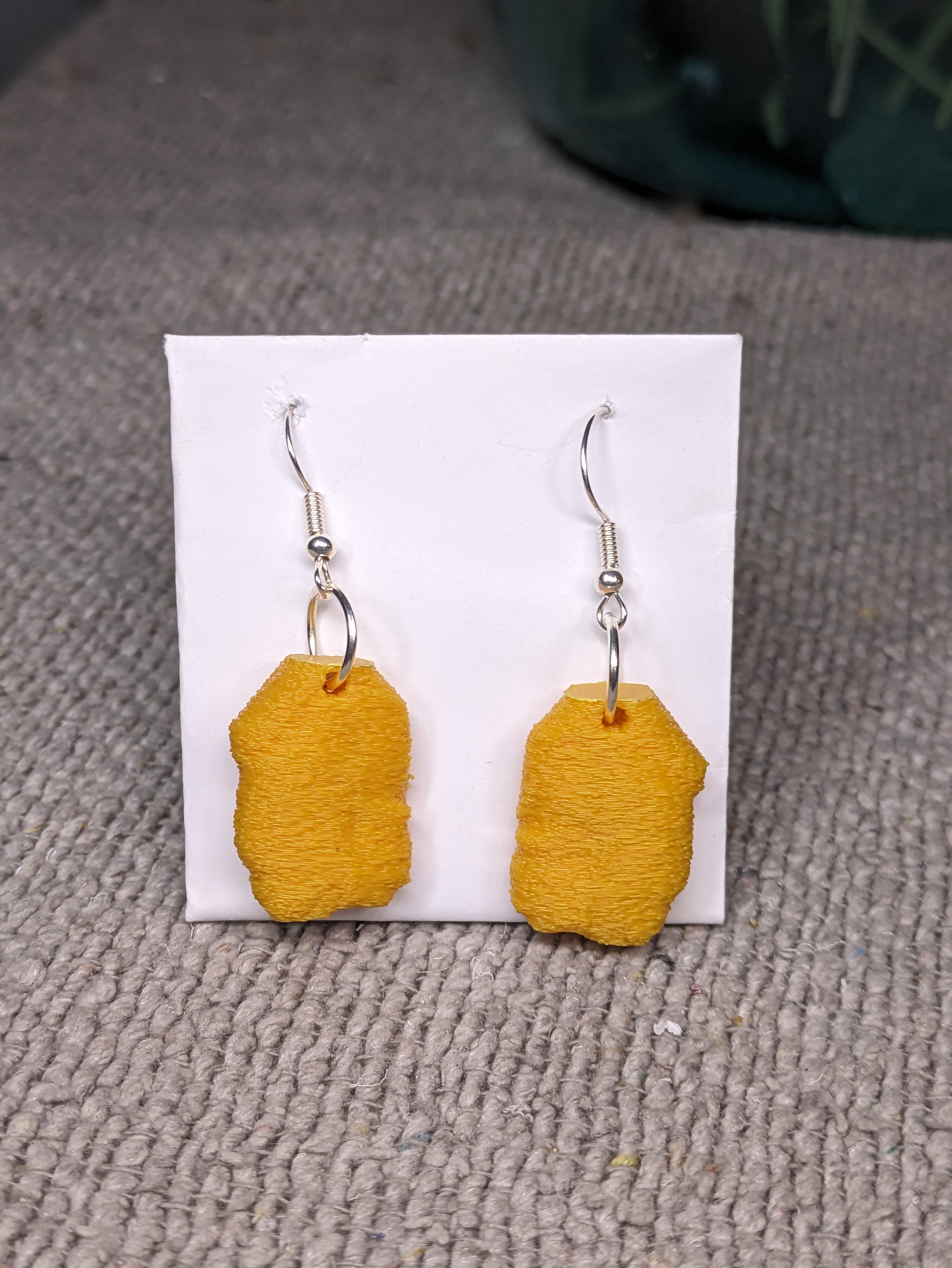 Chicken Nugget Earrings 3d model
