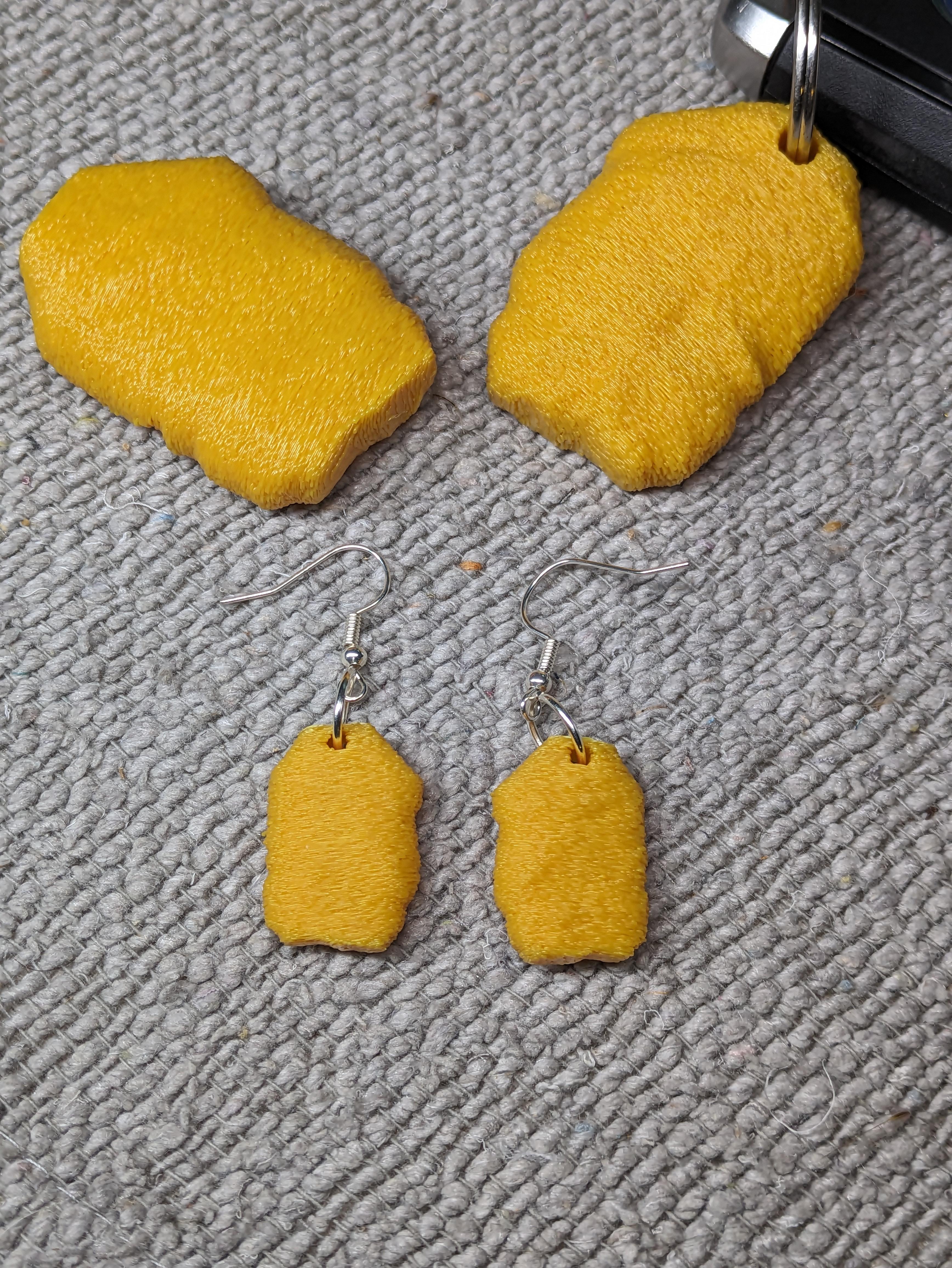 Chicken Nugget Earrings 3d model