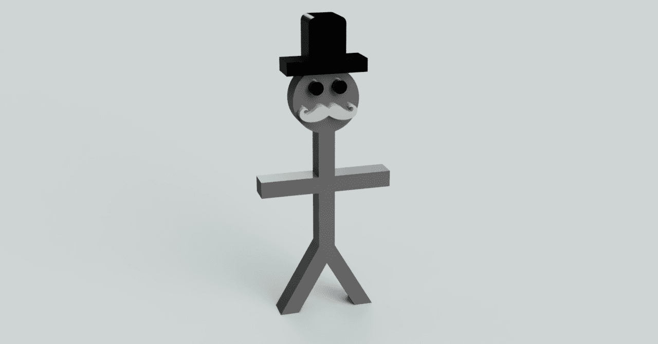 TPU Mustache Stick Man  3d model
