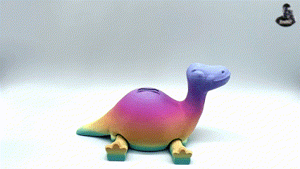 Brachiosaurus PiggyBank - Dinosaur - Money storage - Articulated - No Supports 3d model