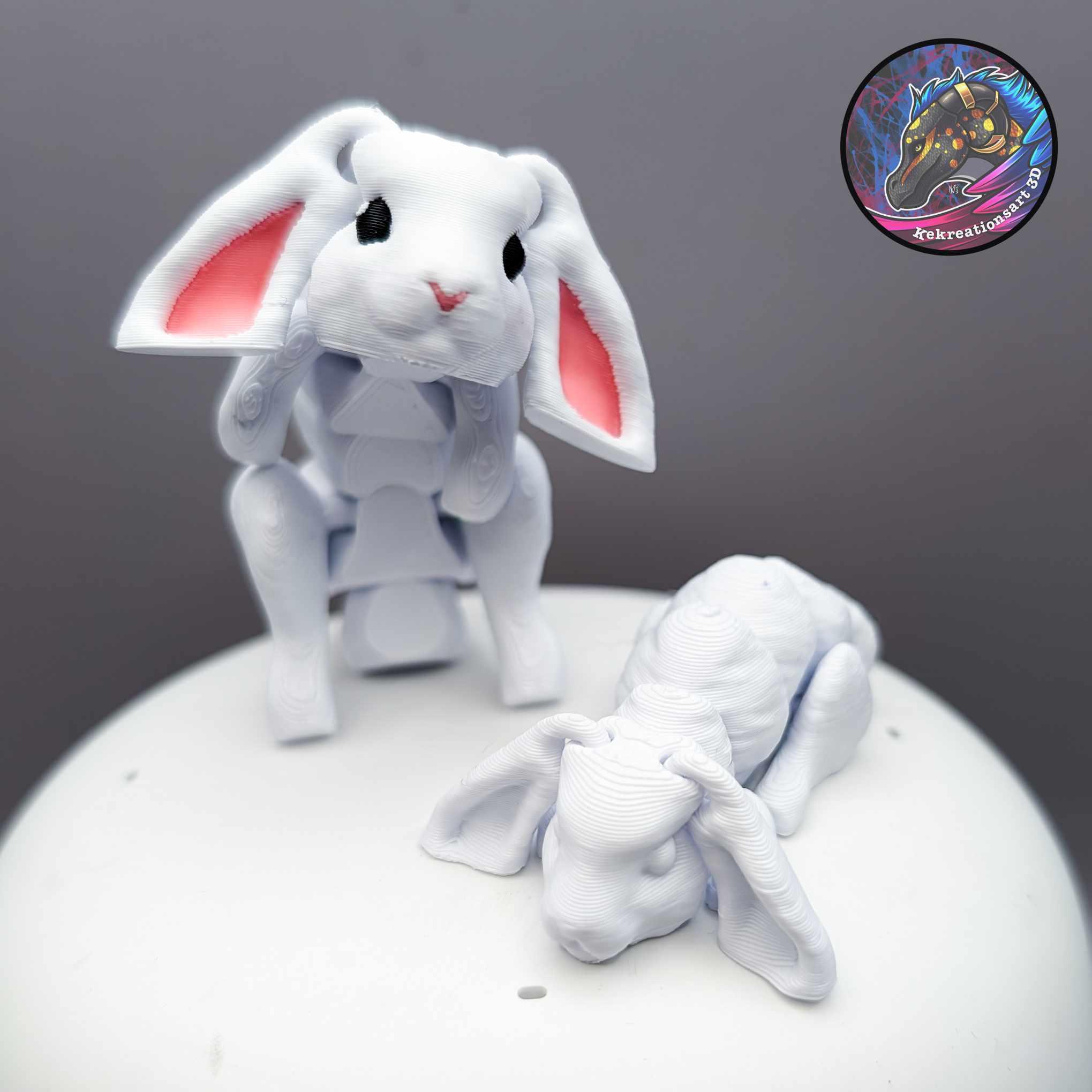 Baby Flexi Bunny Keychain 3d model
