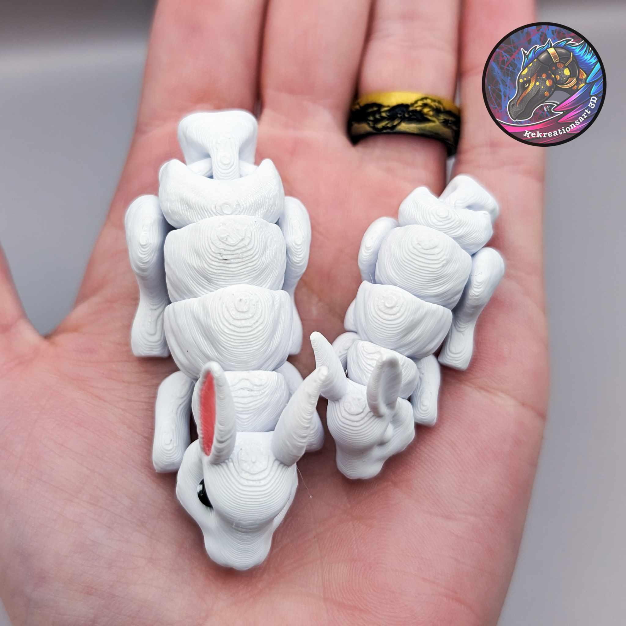 Baby Flexi Bunny Keychain 3d model
