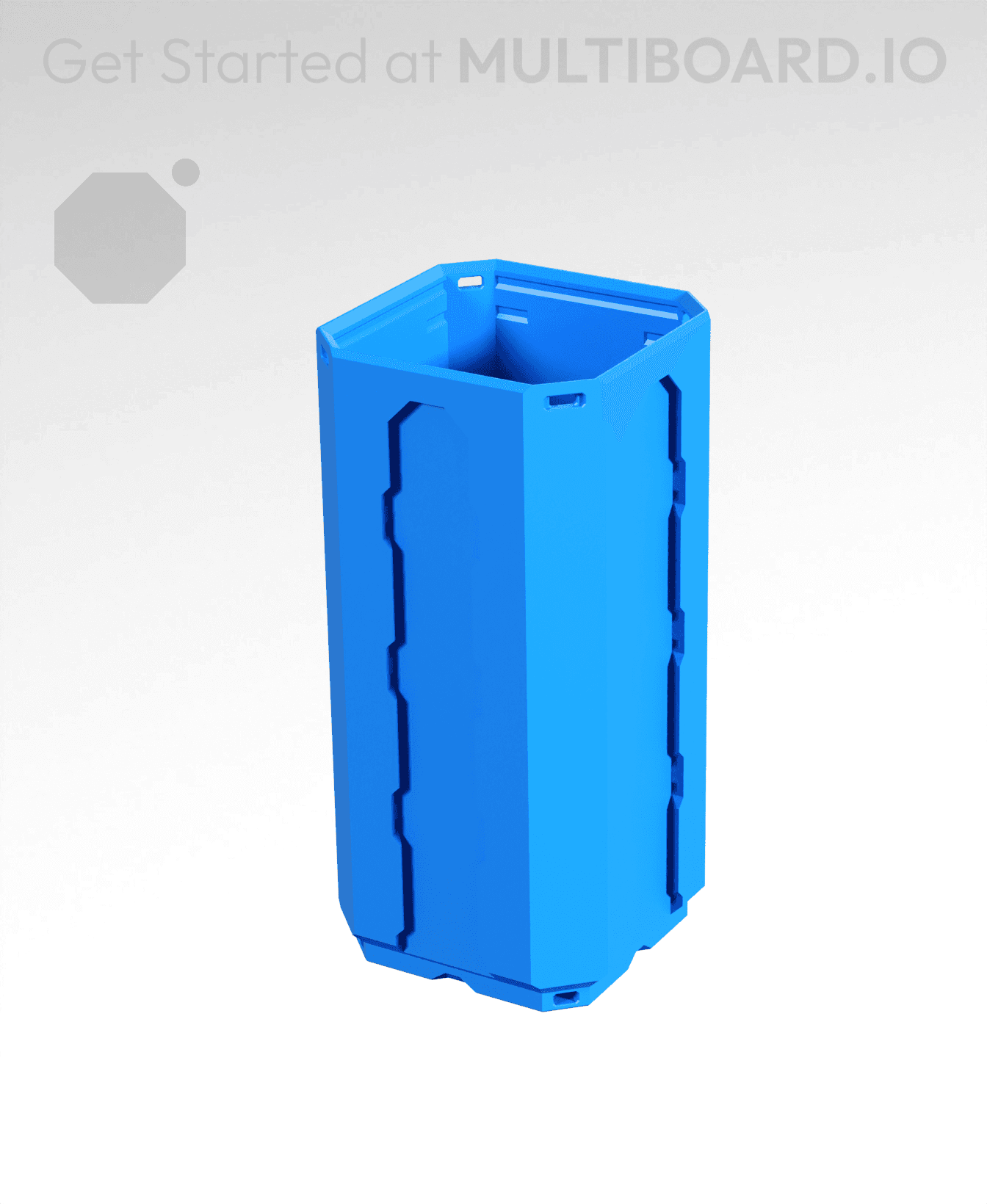 1x1x2 - Topped Multipoint Rail - Multibin Shell 3d model