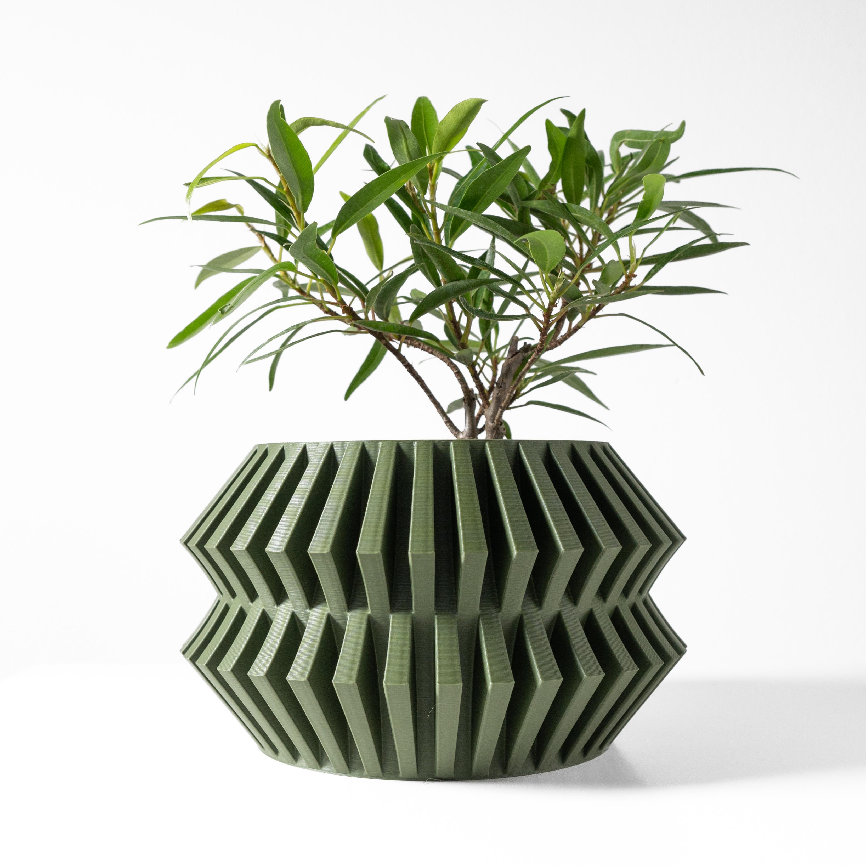 The Risae Planter Pot with Drainage Tray & Stand: Modern and Unique Home Decor for Plants 3d model