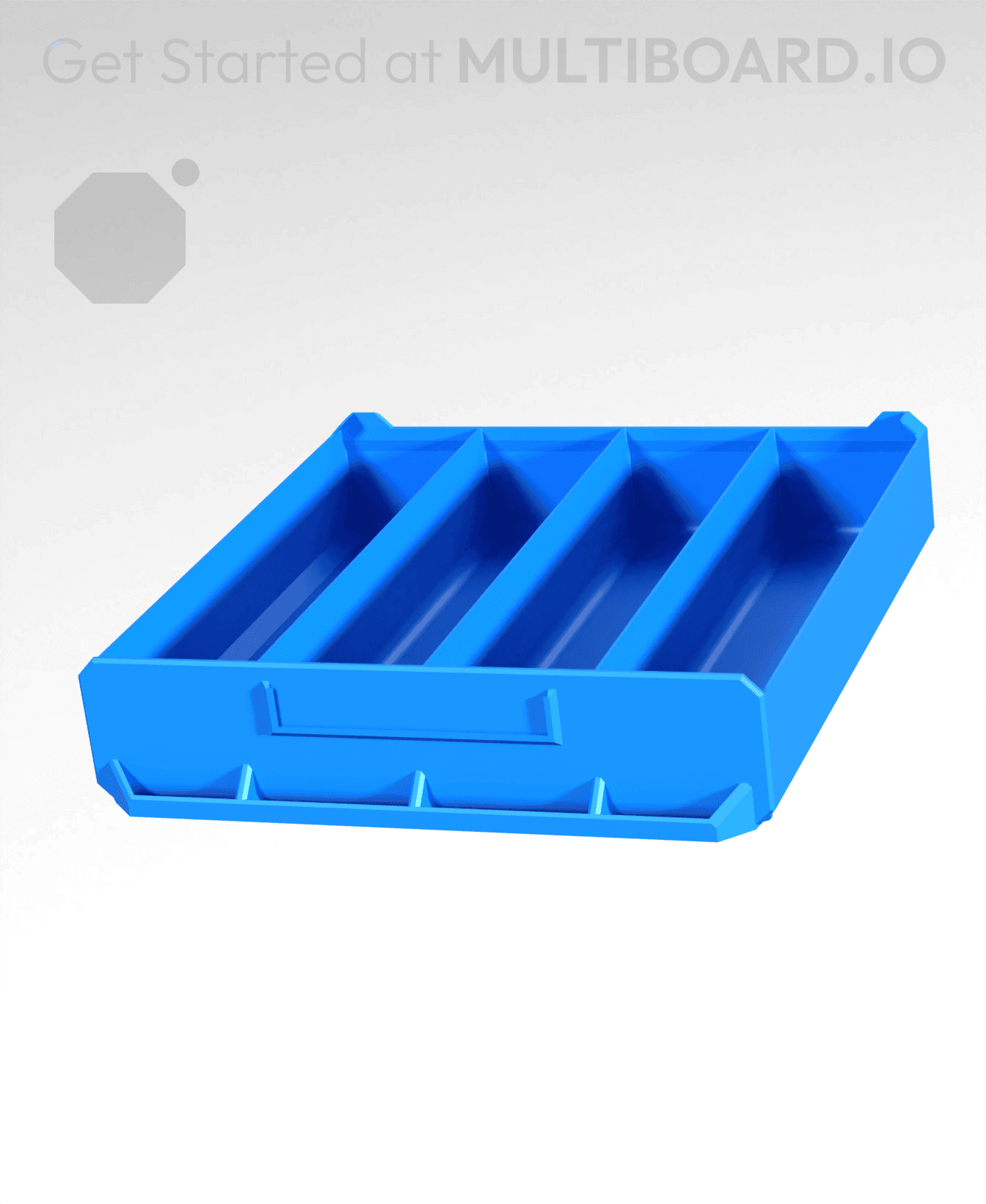 4x1x4-Deep - Linear Divided - Multibin Simple Drawer 3d model