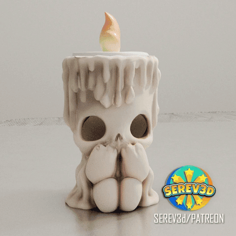 Cute Creepy Candle Holder - NO SUPPORTS needed 3d model