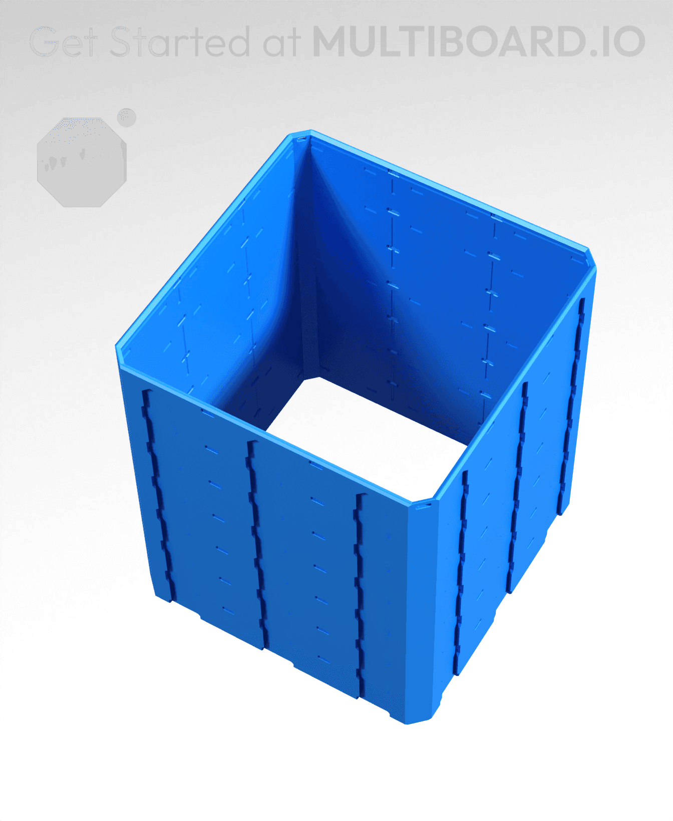 3x3x3.5 - Topped Multipoint Rail - Pop-In Multibin Shell Extension 3d model