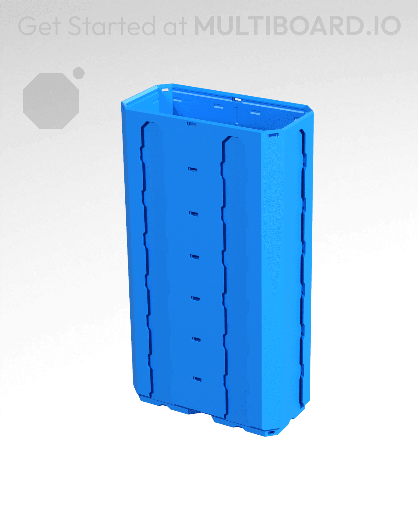 2x1x3.5 - Topped Multipoint Rail - Multibin Shell 3d model