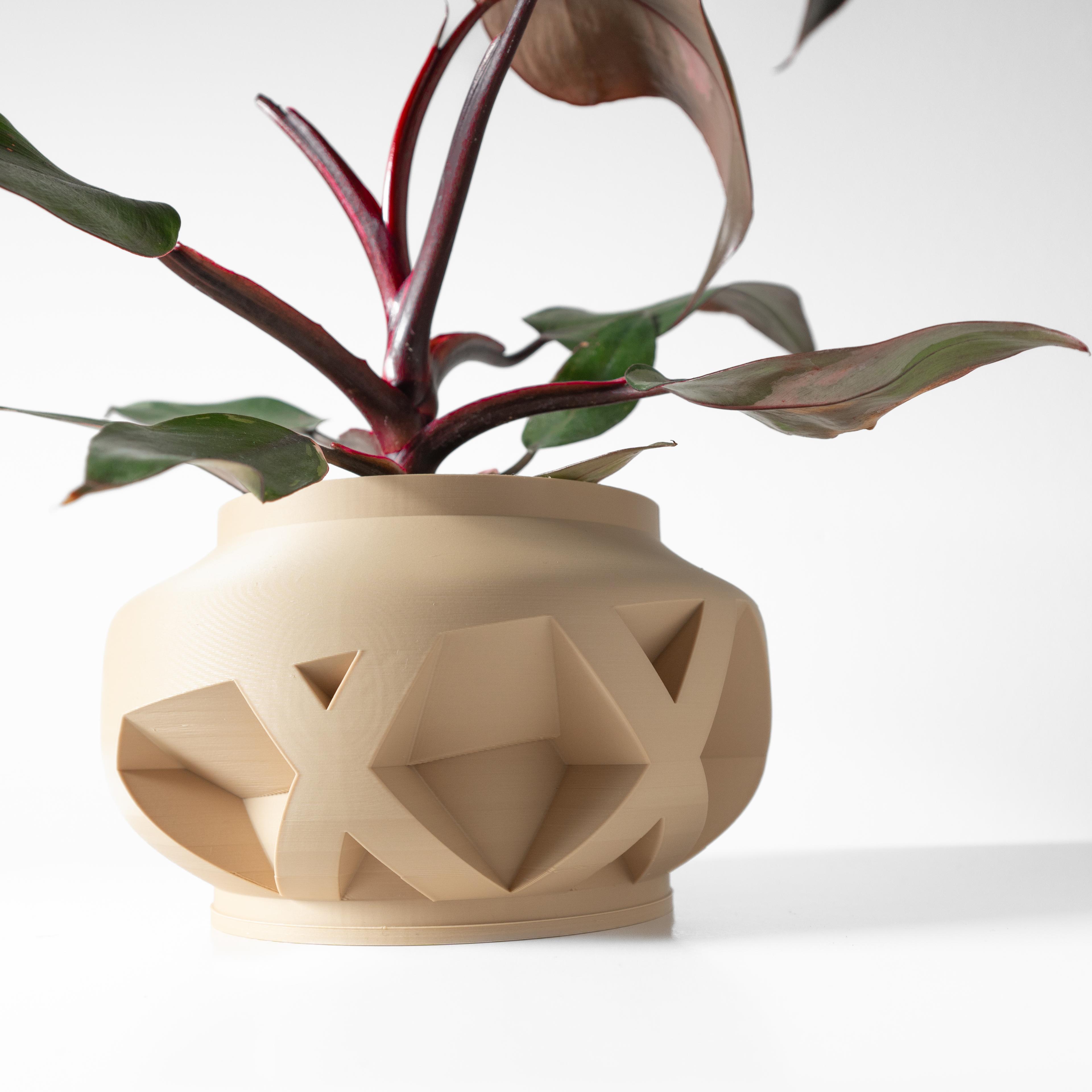 The Nomio Planter Pot with Drainage Tray & Stand: Modern and Unique Home Decor for Plants 3d model