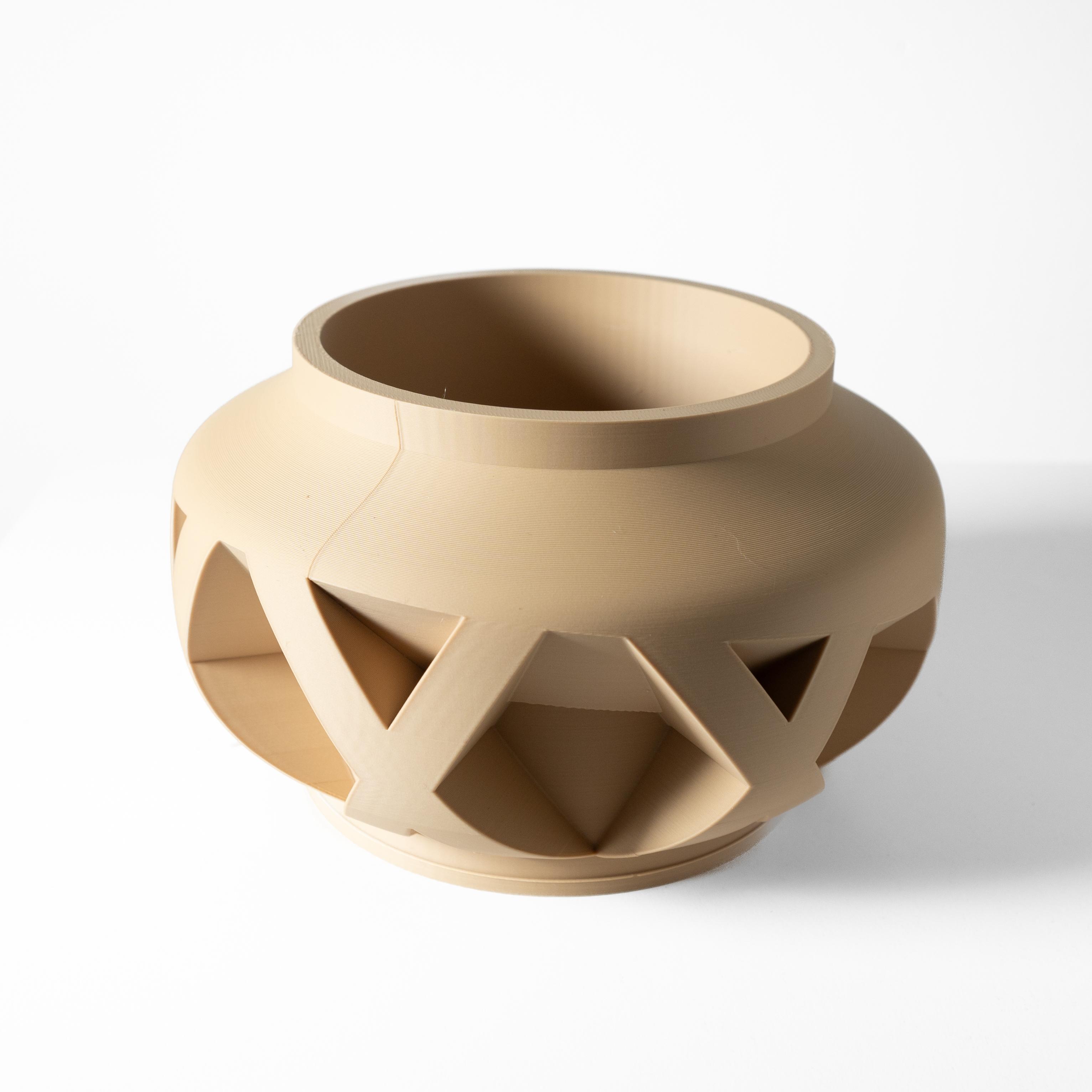 The Nomio Planter Pot with Drainage Tray & Stand: Modern and Unique Home Decor for Plants 3d model