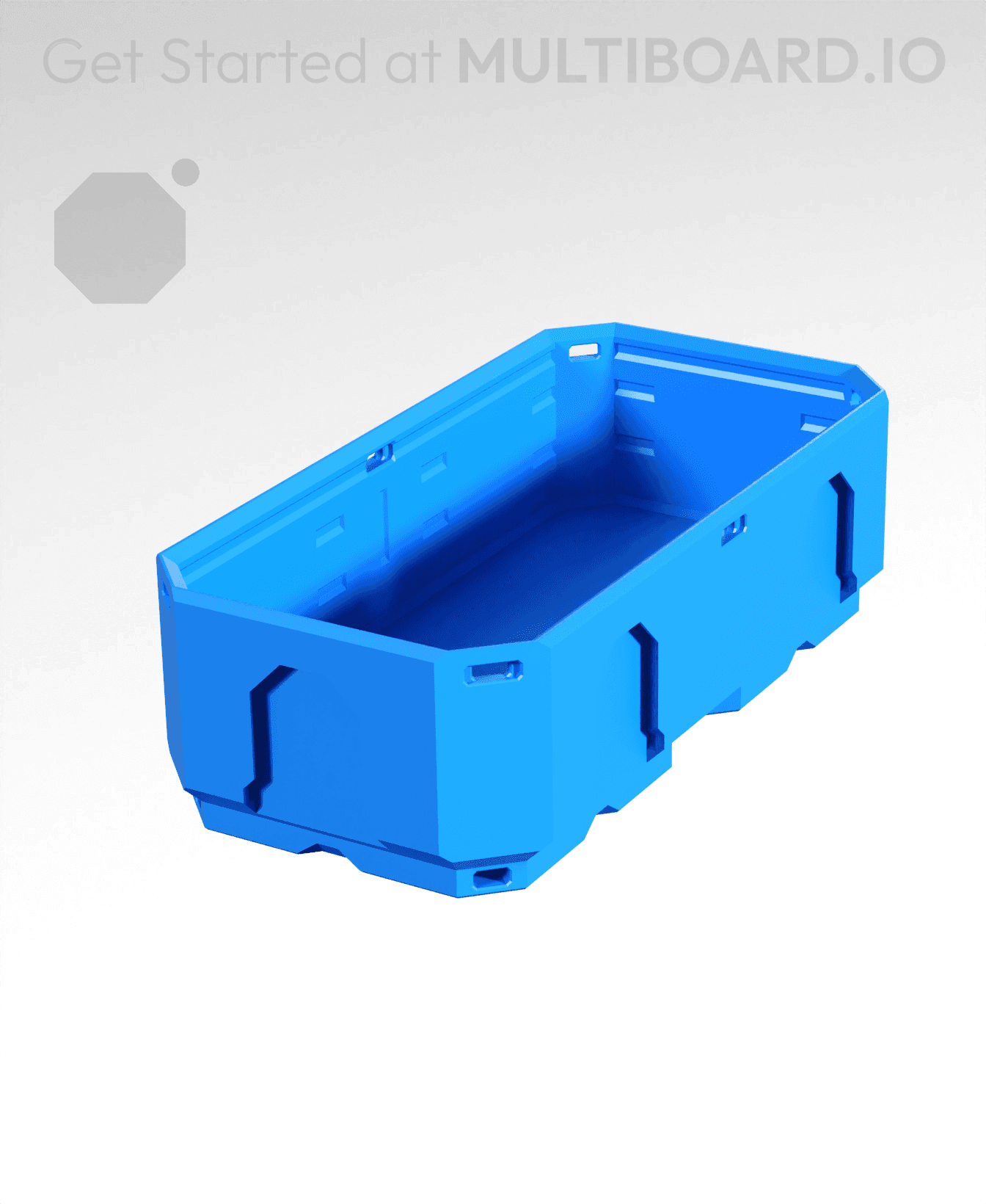 1x2x0.5 - Topped Multipoint Rail - Multibin Shell 3d model