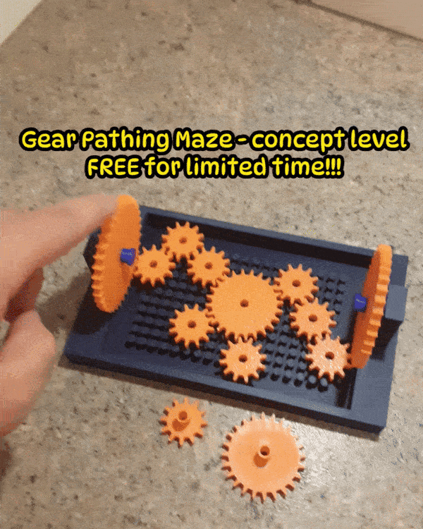 Gear Pathing Maze - concept level 3d model