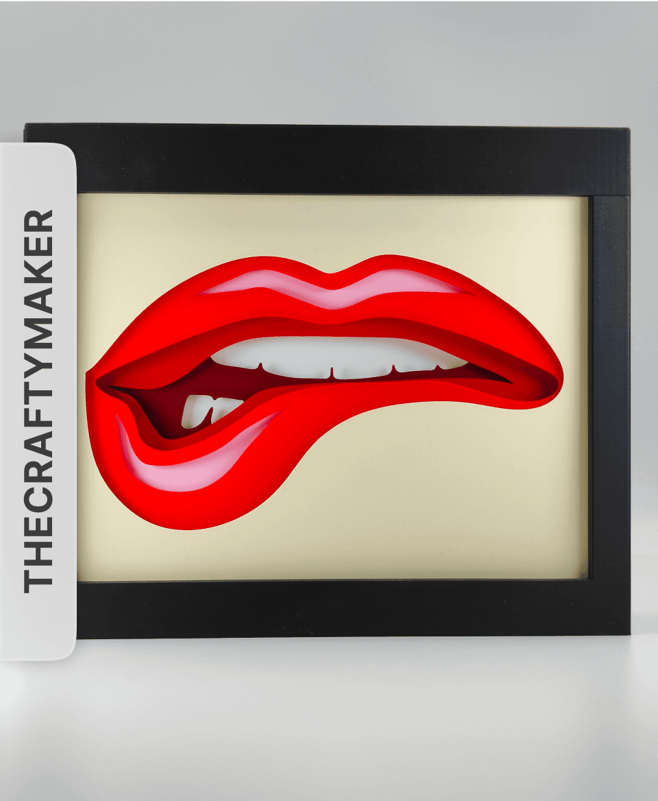 Lips Shadow Box by TheCraftyMaker 3d model