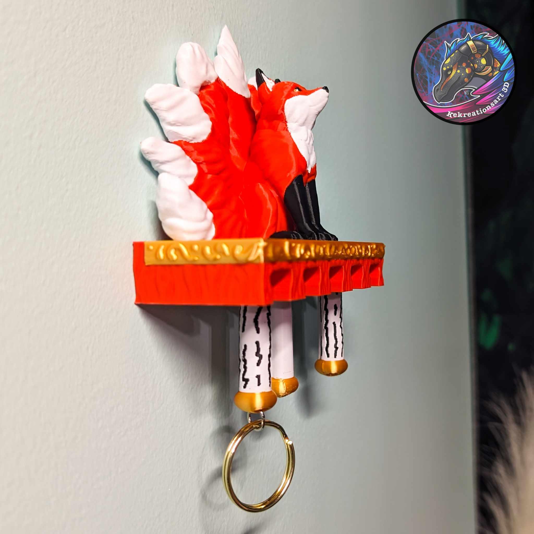 Kitsune Scroll Keychain Holder 3d model