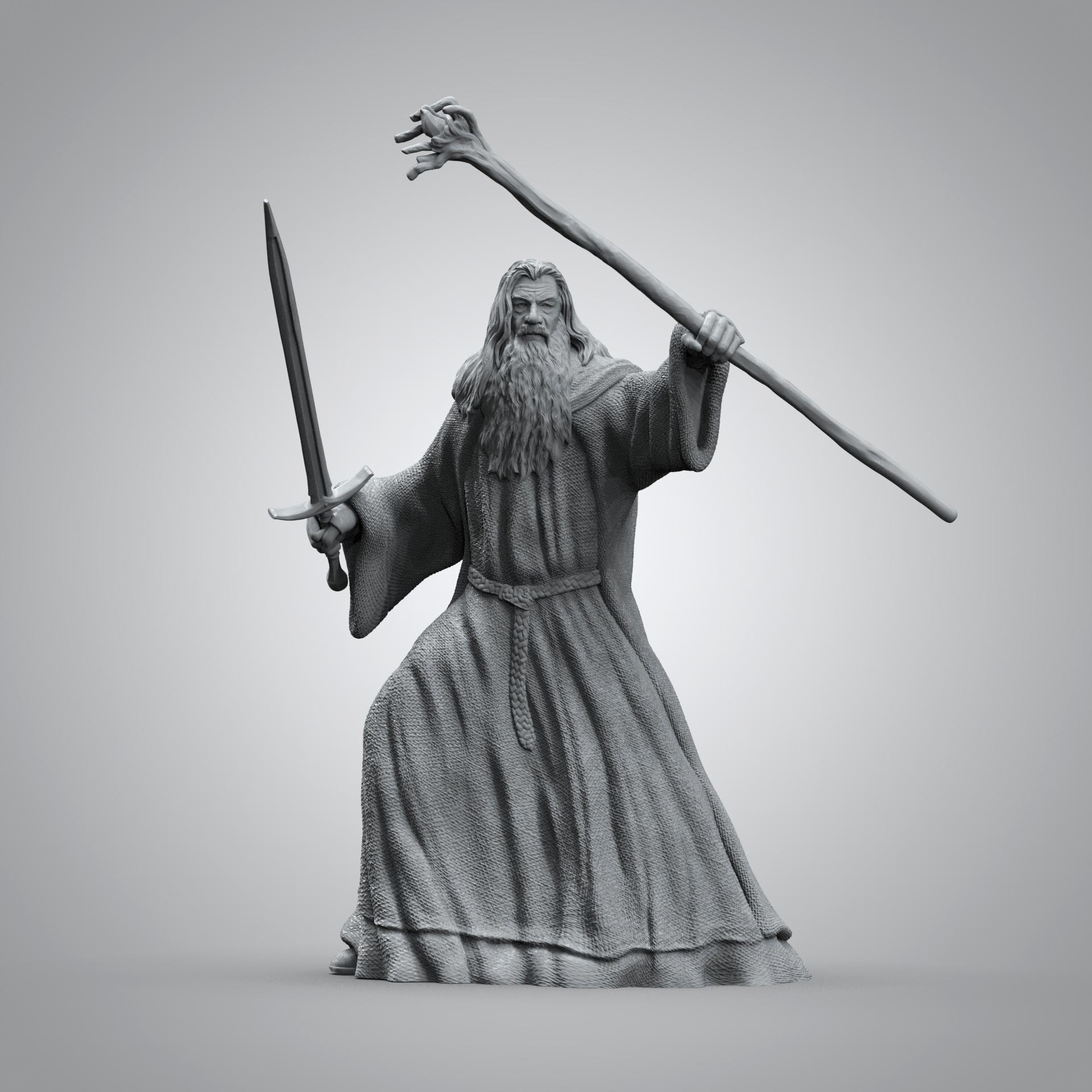 Balrog vs Gandalf Diorama (Pre-Supported) 3d model