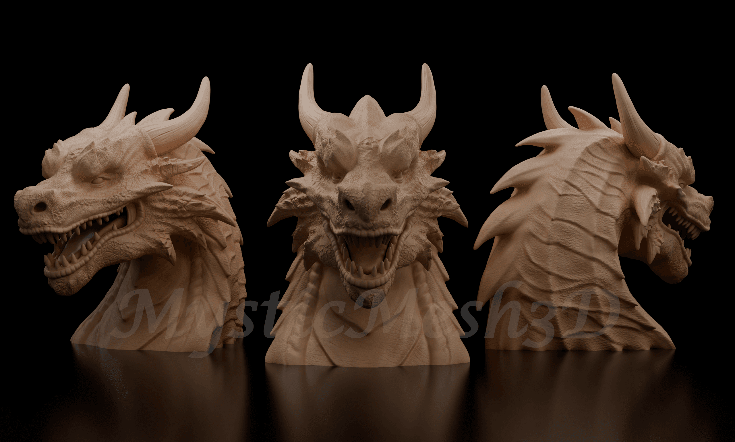 Dragon Head Bust 3d model