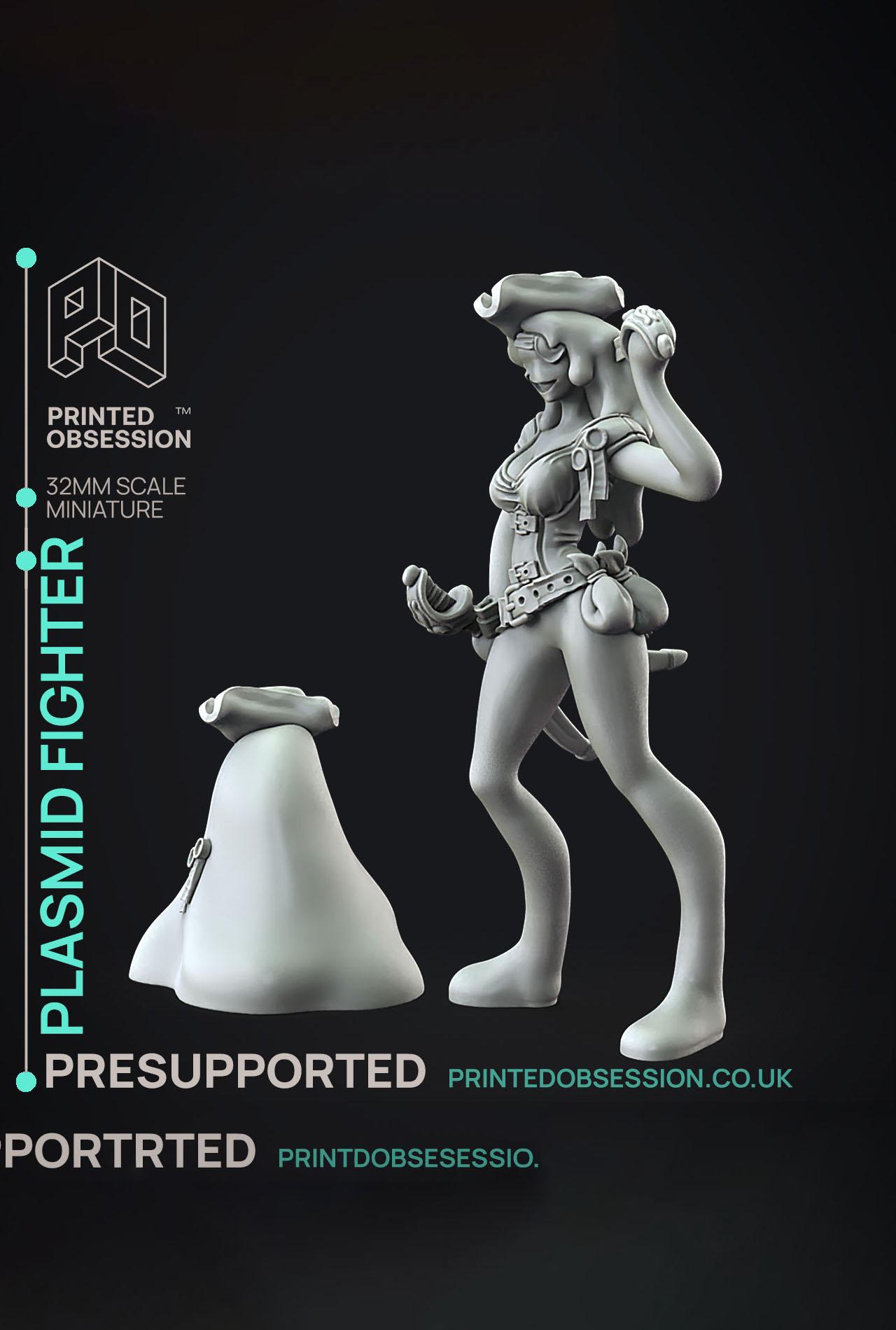 Plasmoid Pirate - Weird Shores - PRESUPPORTED - Illustrated and Stats - 32mm scale			 3d model