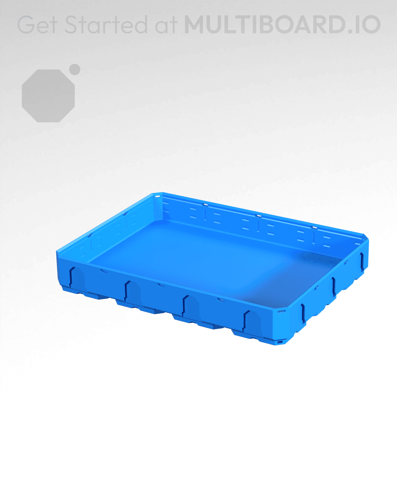 4x3x0.5 - Topped Multipoint Rail - Multibin Shell 3d model