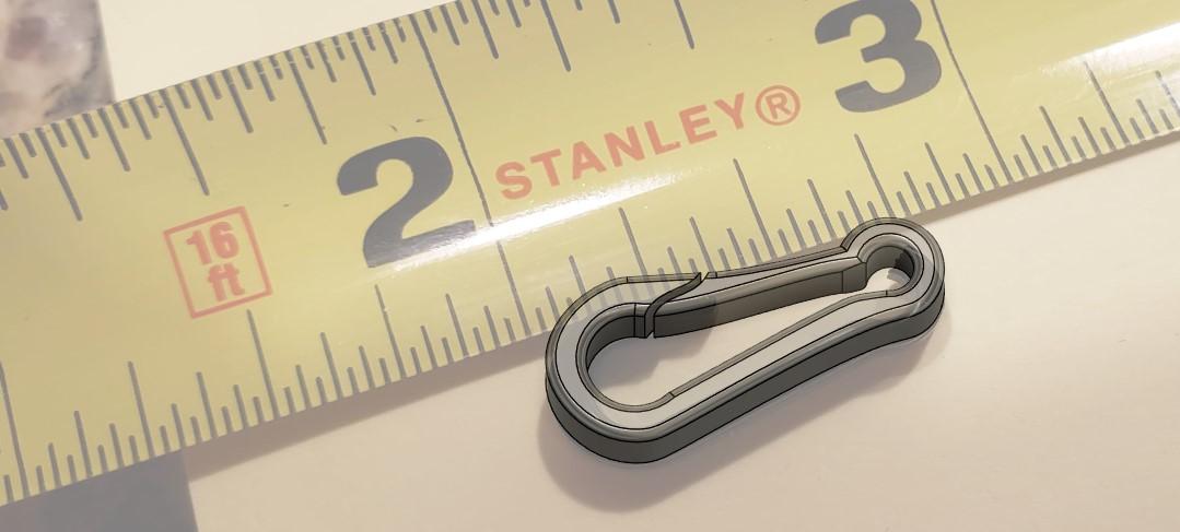 Mini Carabiner clip replacement.stl 3d model
