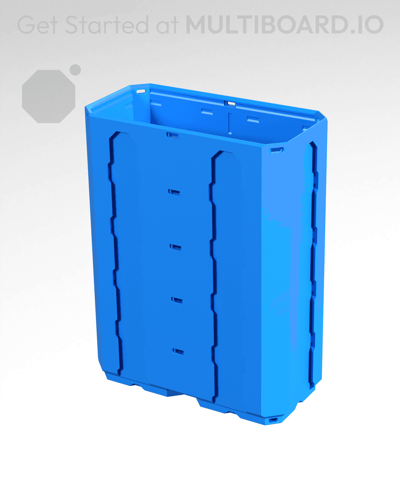 2x1x2.5 - Topped Multipoint Rail - Multibin Shell 3d model