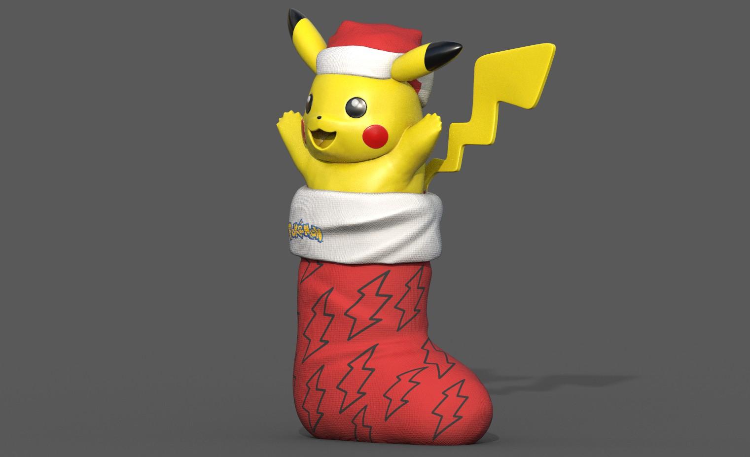 Christmas Stocking Pikachu 3d model