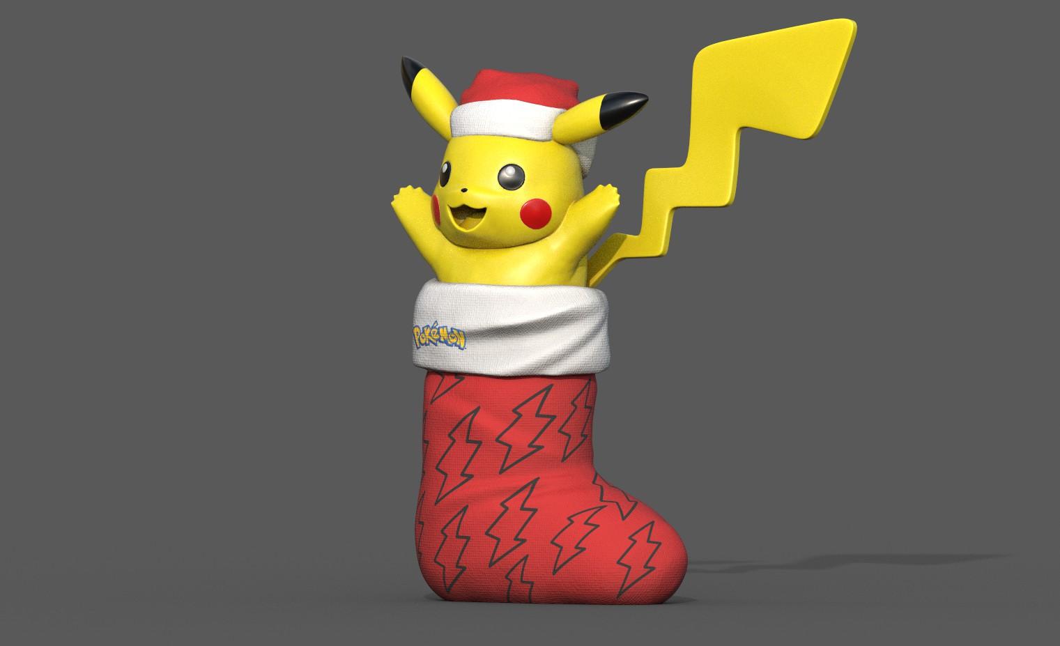 Christmas Stocking Pikachu 3d model