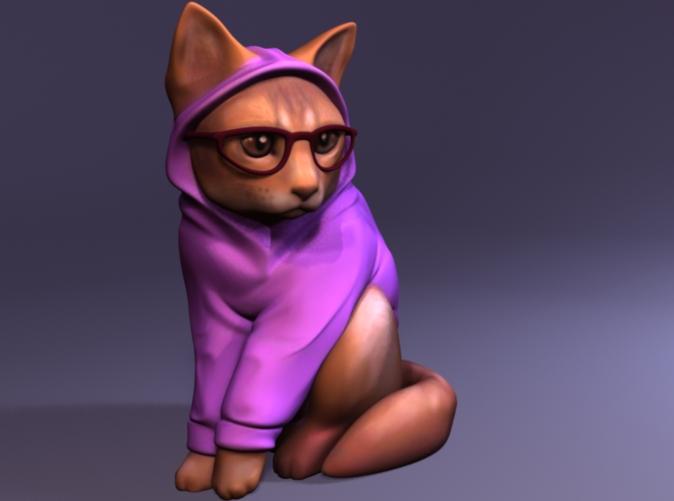 HipsterCat.obj 3d model