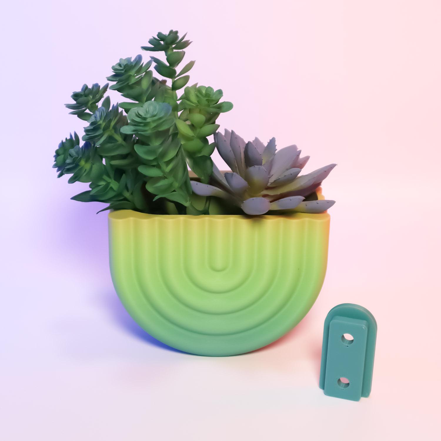 Wall Mounted Rainbow Planter 3d model