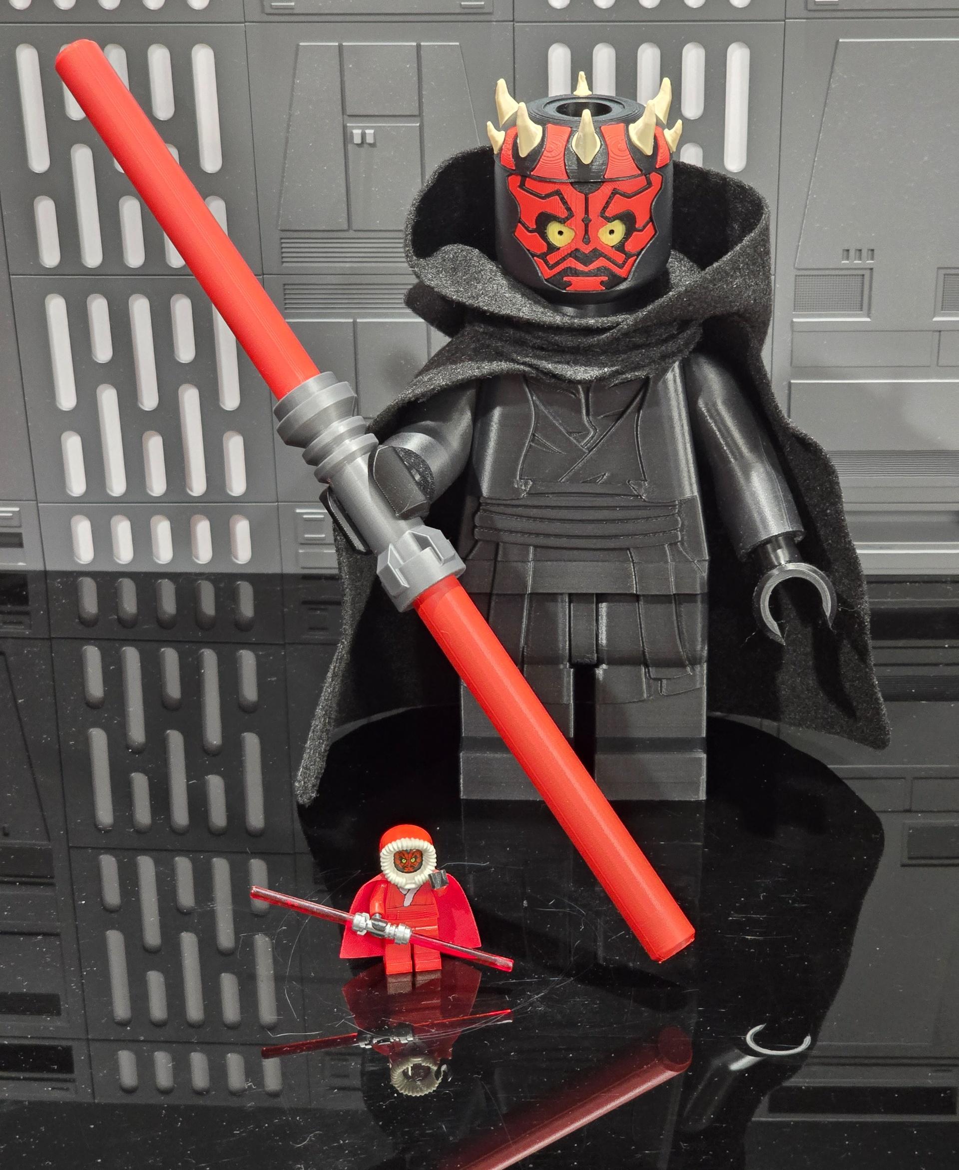 Darth Maul (9 inch brick figure, NO MMU/AMS, NO supports, NO glue) - "At last, we will print ourselves to the Jedi. At last, we will have brickvenge." - 3d model