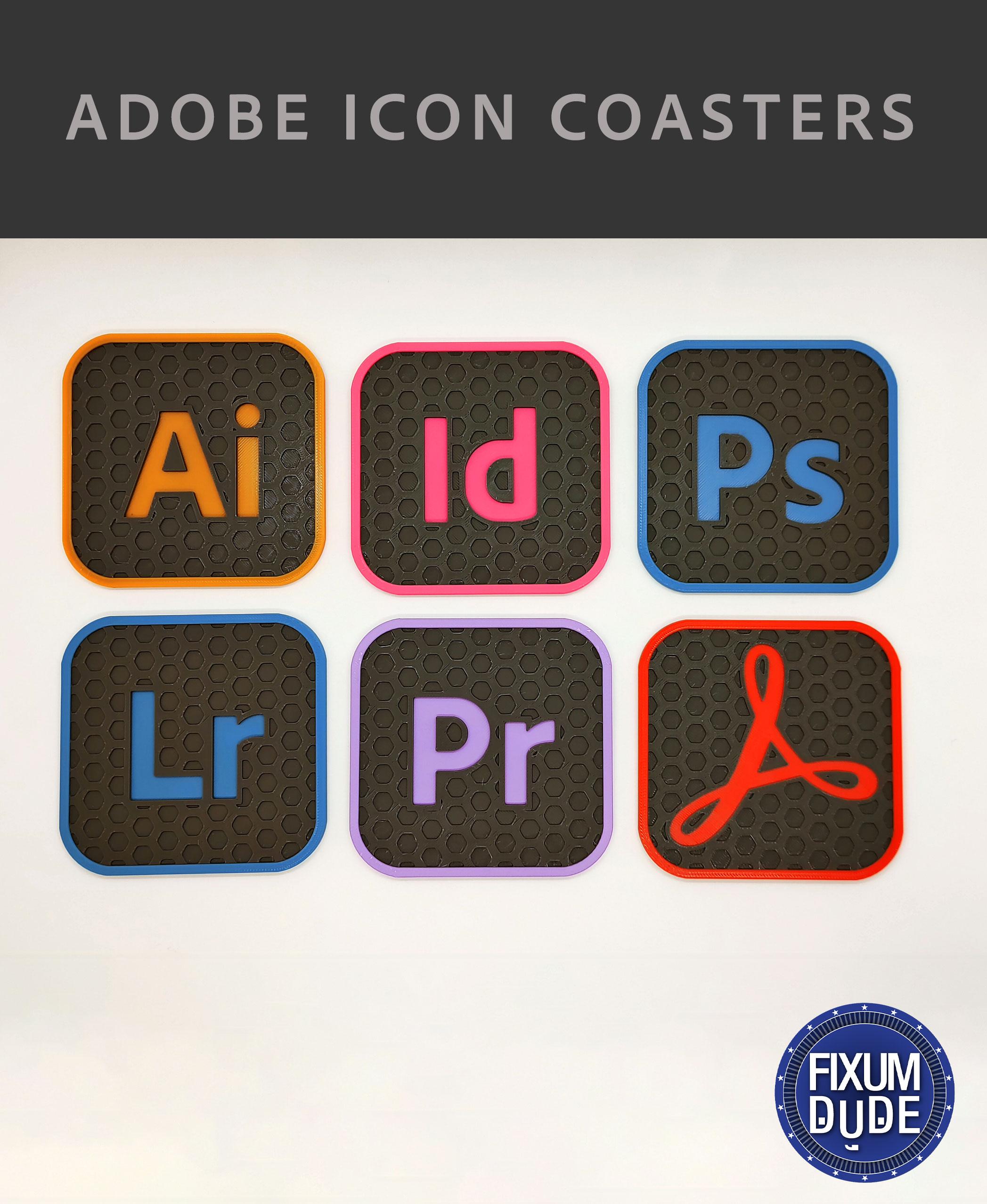 Adobe Creative Cloud Icon Coasters 3d model