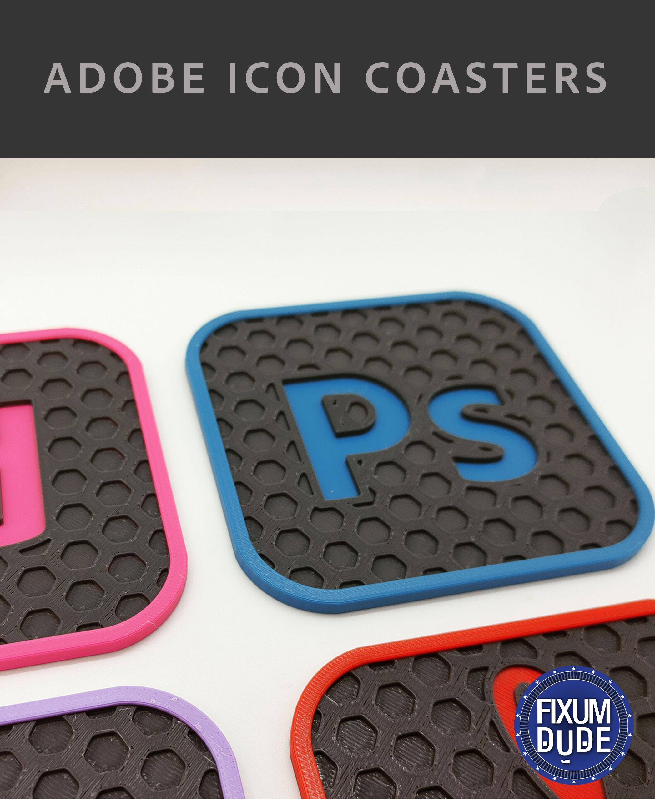 Adobe Creative Cloud Icon Coasters 3d model