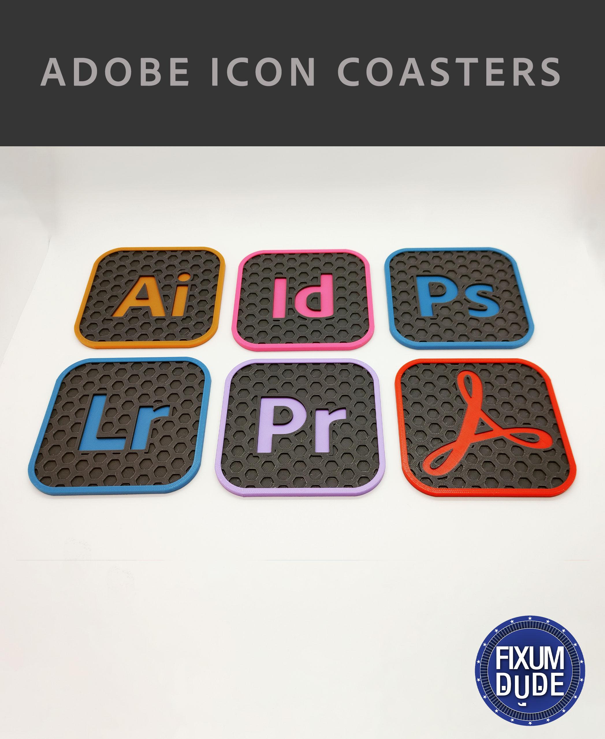 Adobe Creative Cloud Icon Coasters 3d model