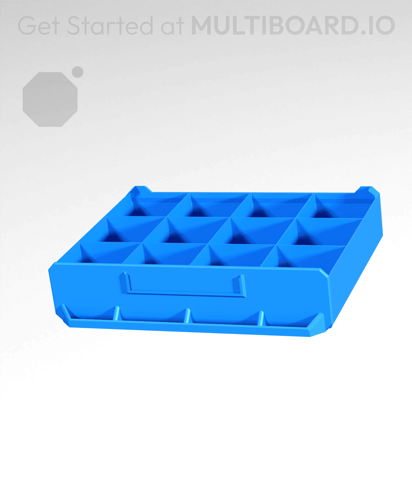 4x1x3-Deep - Grid Divided - Multibin Simple Drawer 3d model