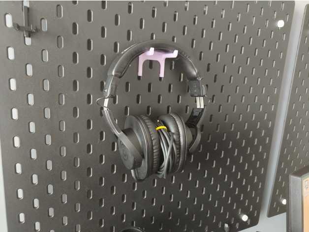 Simple headphones insert for ikea Skadis 3d model
