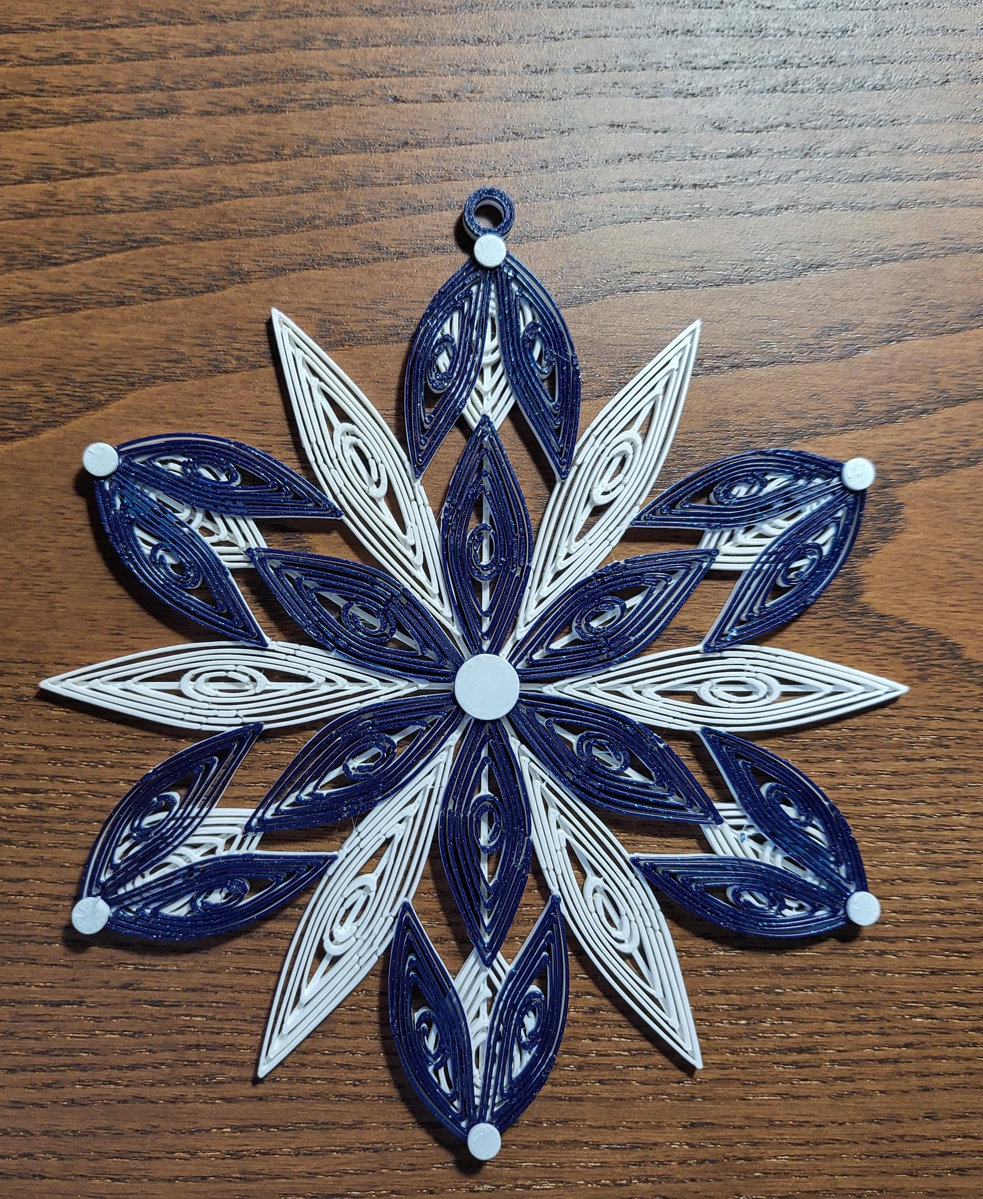 Quilling Snowflake Decoration - Printed Beautifully - 3d model
