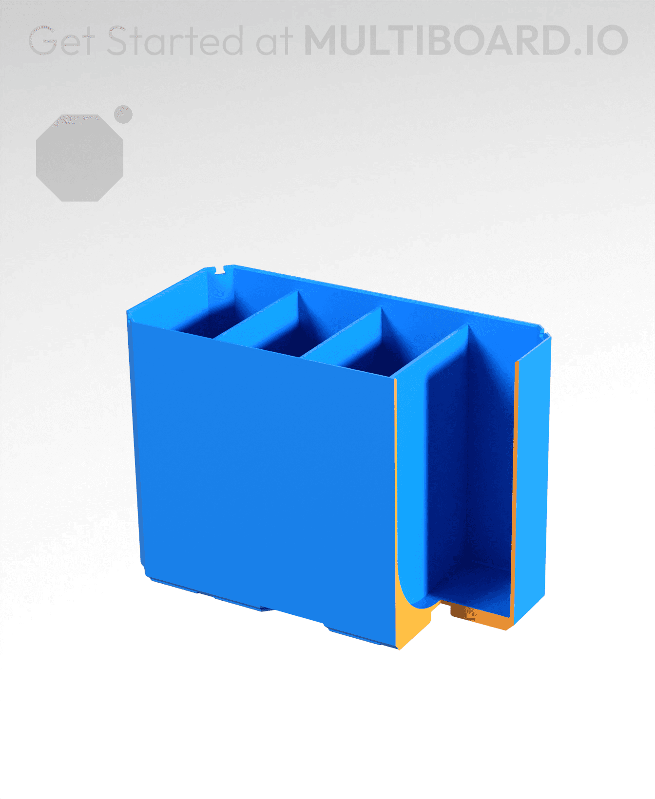 2x1x1.5 - Curved - Double Divided Bin - Multibin Insert 3d model