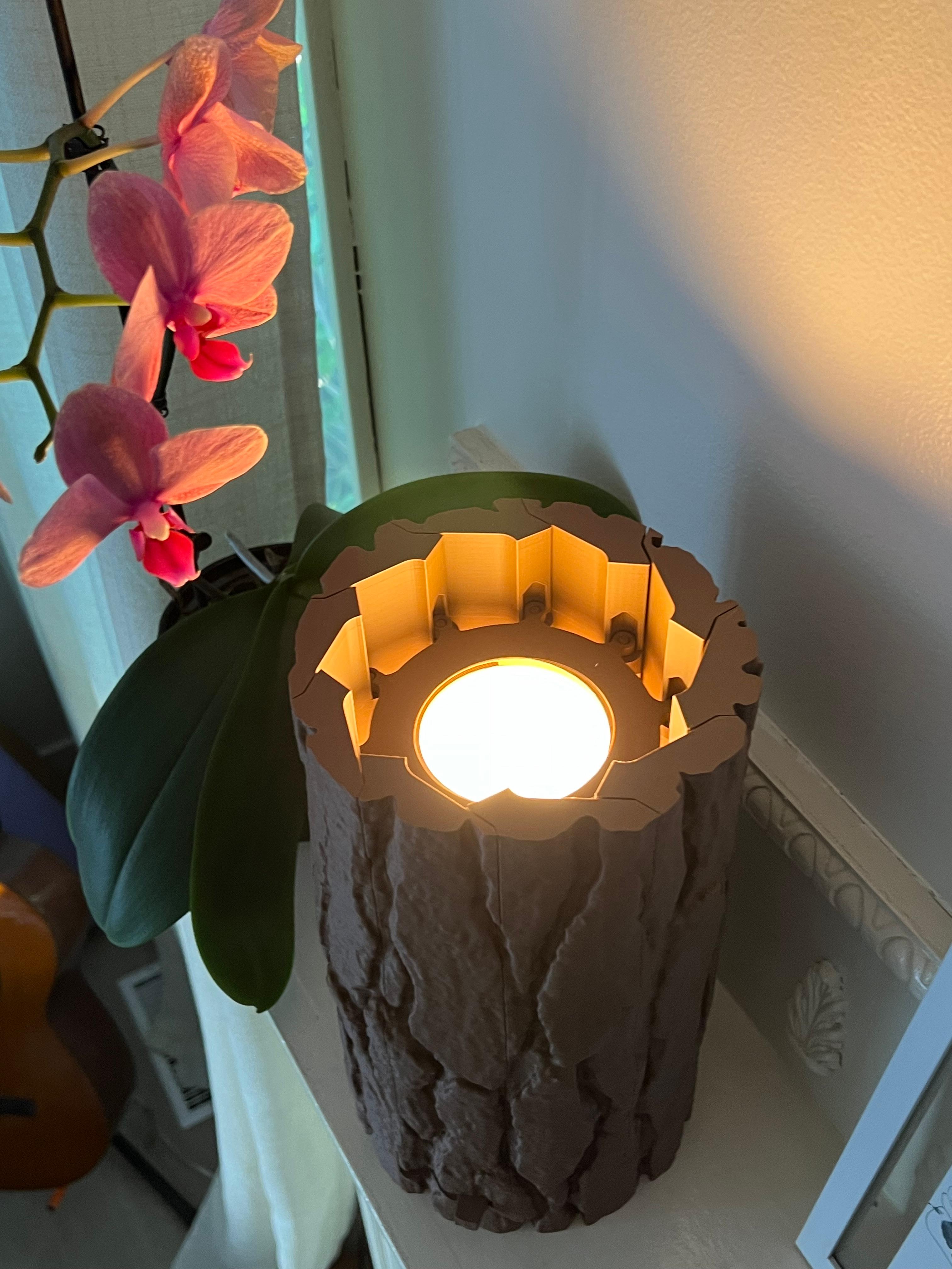 Lantern log - Mechanically Dimming Lamp with Real Log Texture  3d model