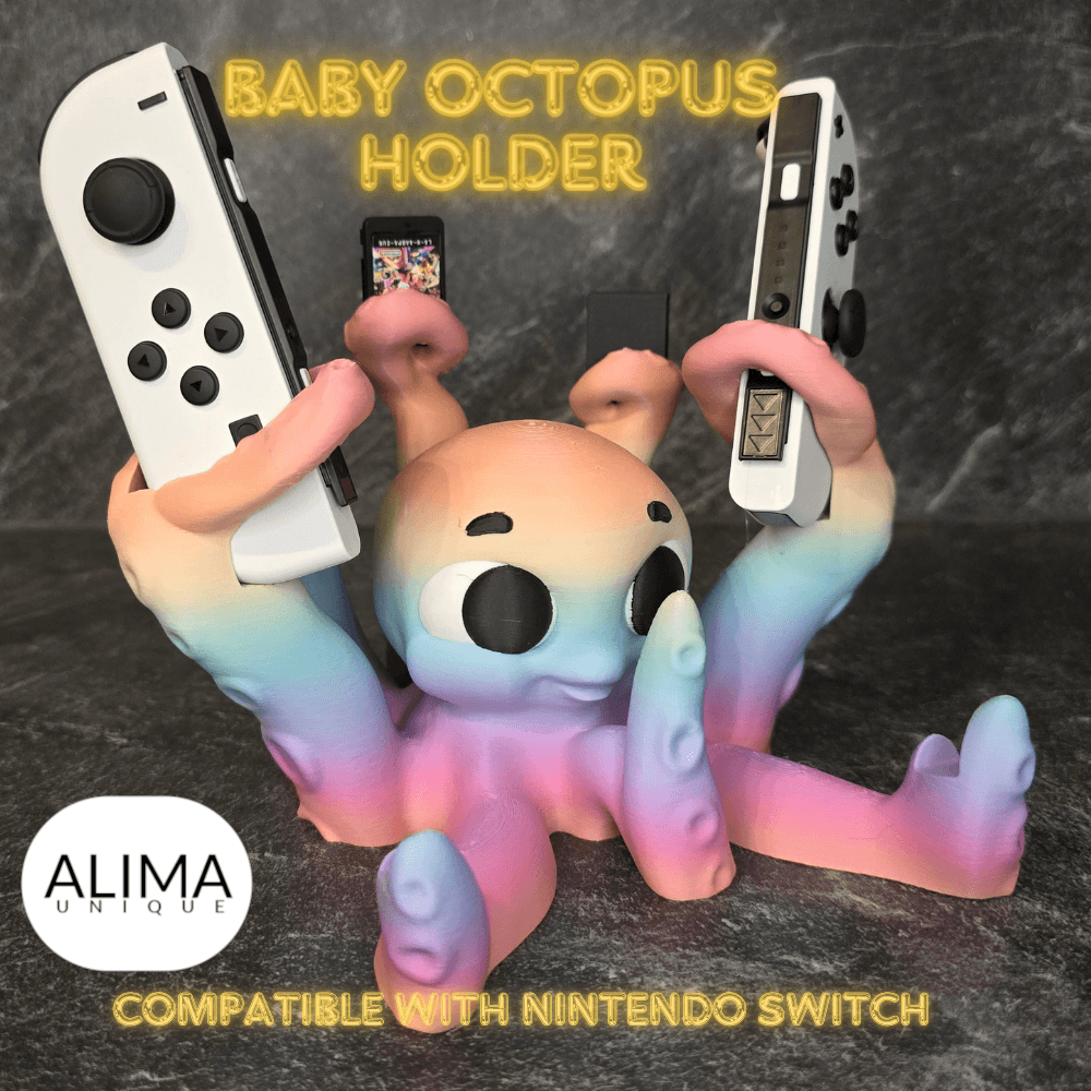 Baby octopus holder - compatible w. Nintendo Switch 3d model