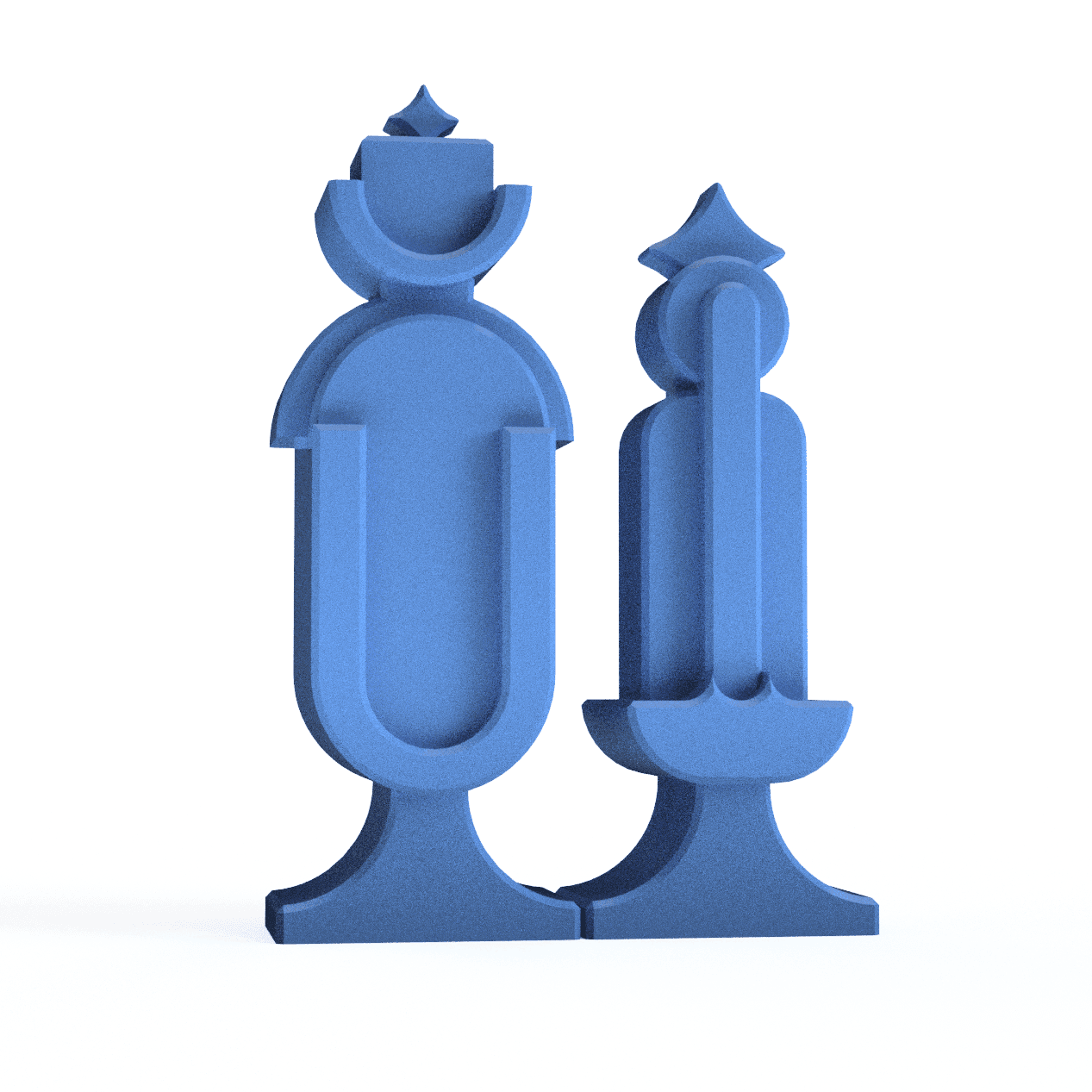 3D Printable STL Brutalist Chess Set | Royalty-Free & Resellable 3d model