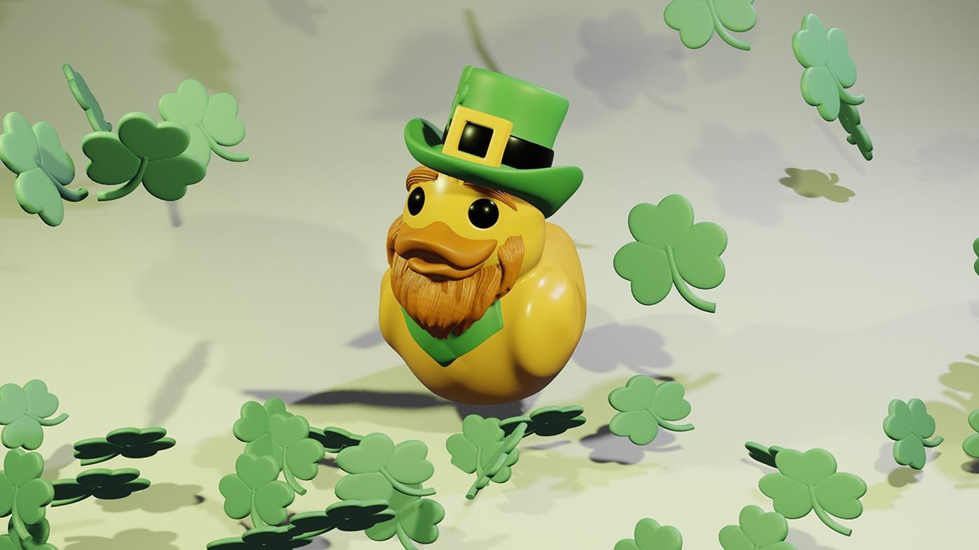 Little Lucky Rubber Ducky - St. Patricks Day Duck 3d model