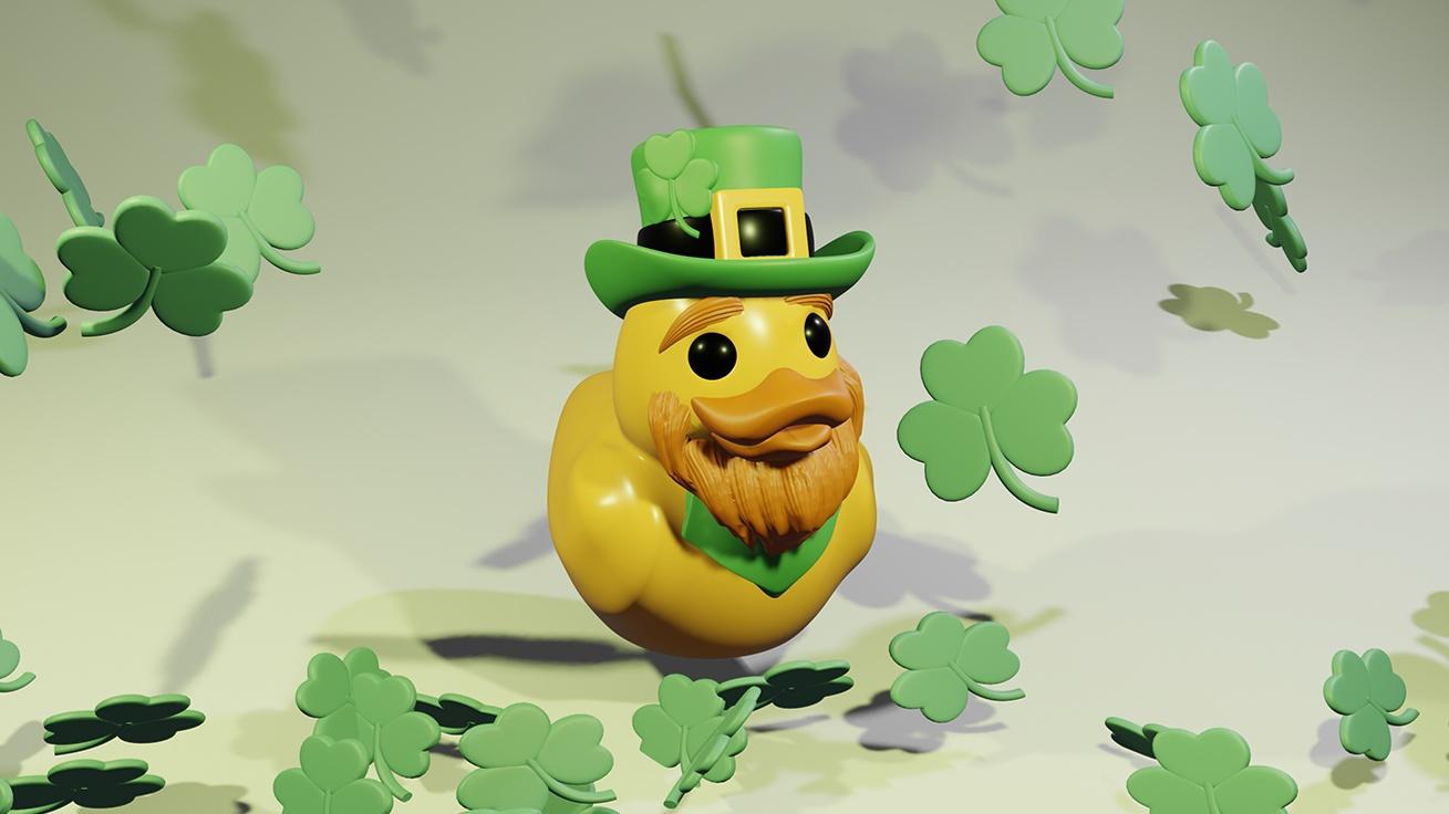 Little Lucky Rubber Ducky - St. Patricks Day Duck 3d model