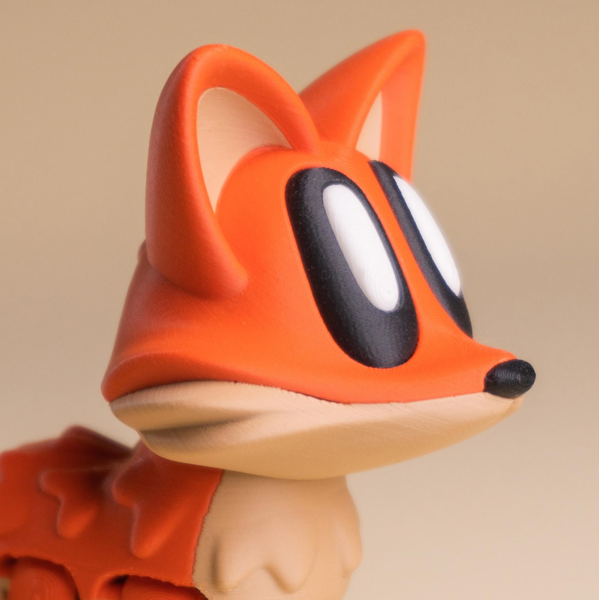 Blob Fox - Articulating Flexi Fidget Art Toy 3d model