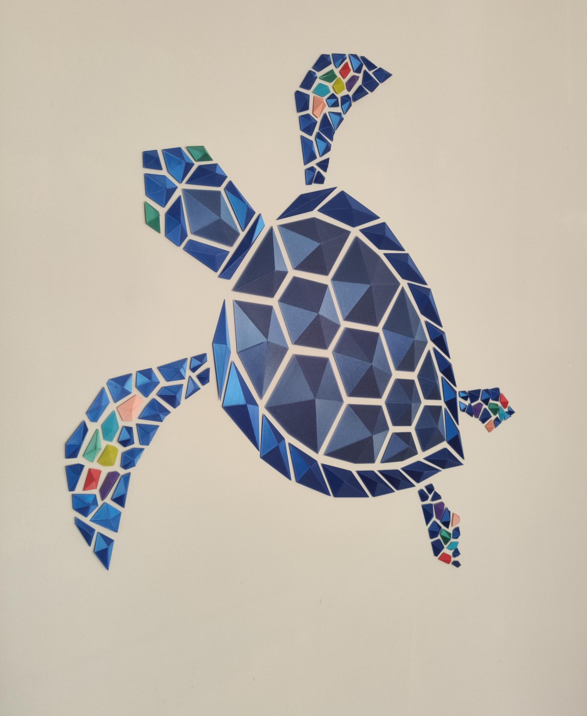 Geometric Turtle sea wall art 3d model