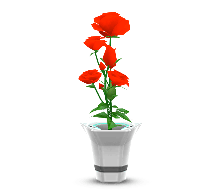 Potted Roses 3d model