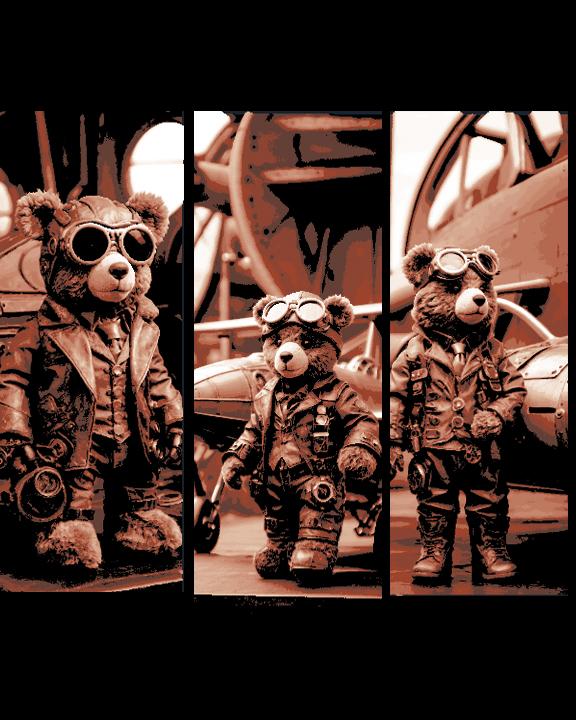 Even Bears can dream to fly in the Sky -Aviator Bear - Set of 3 Bookmarks 3d model