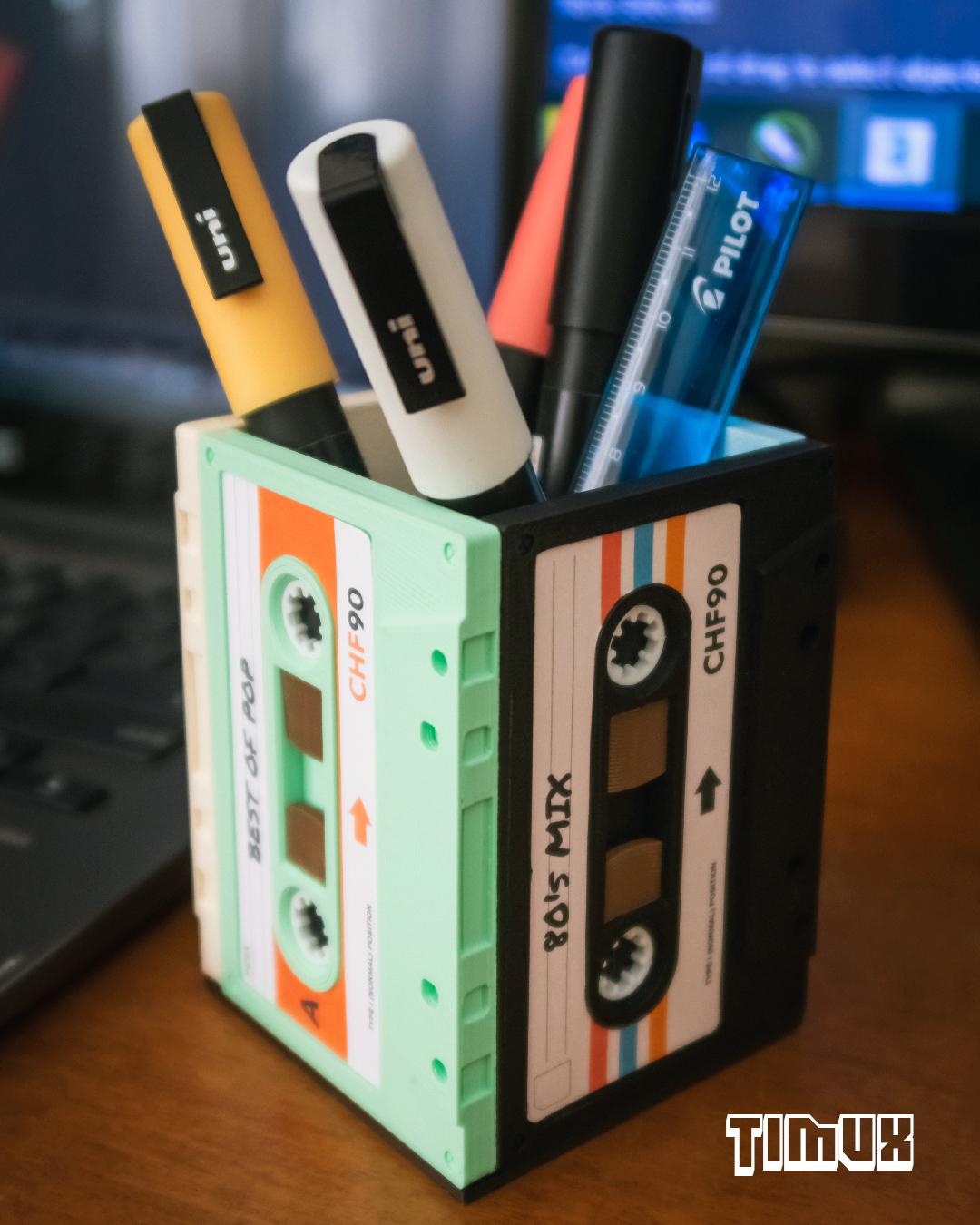 VINTAGE CASSETTE PEN HOLDER 3d model