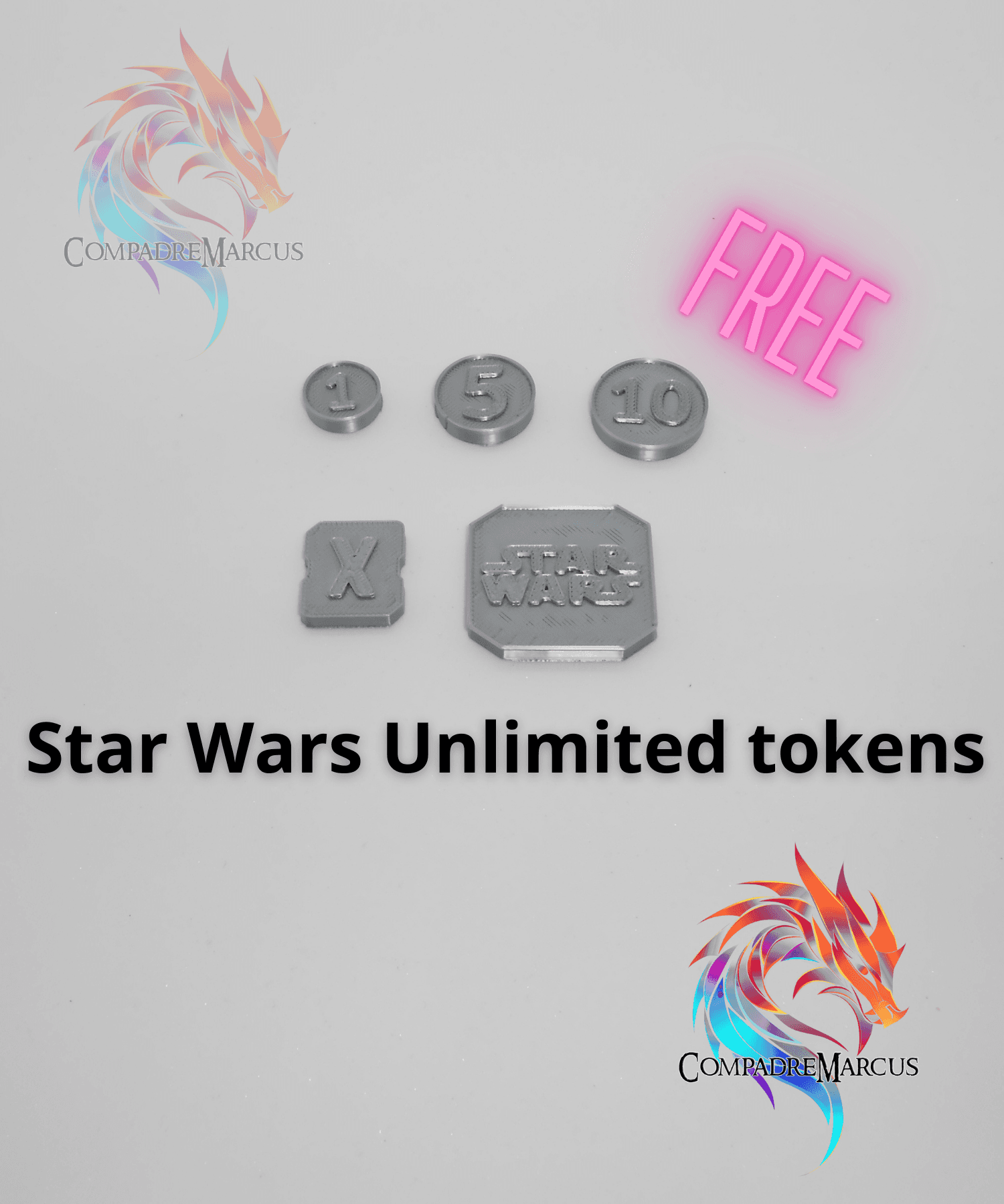 Star Wars Unlimited Tokens Set / No supports 3d model