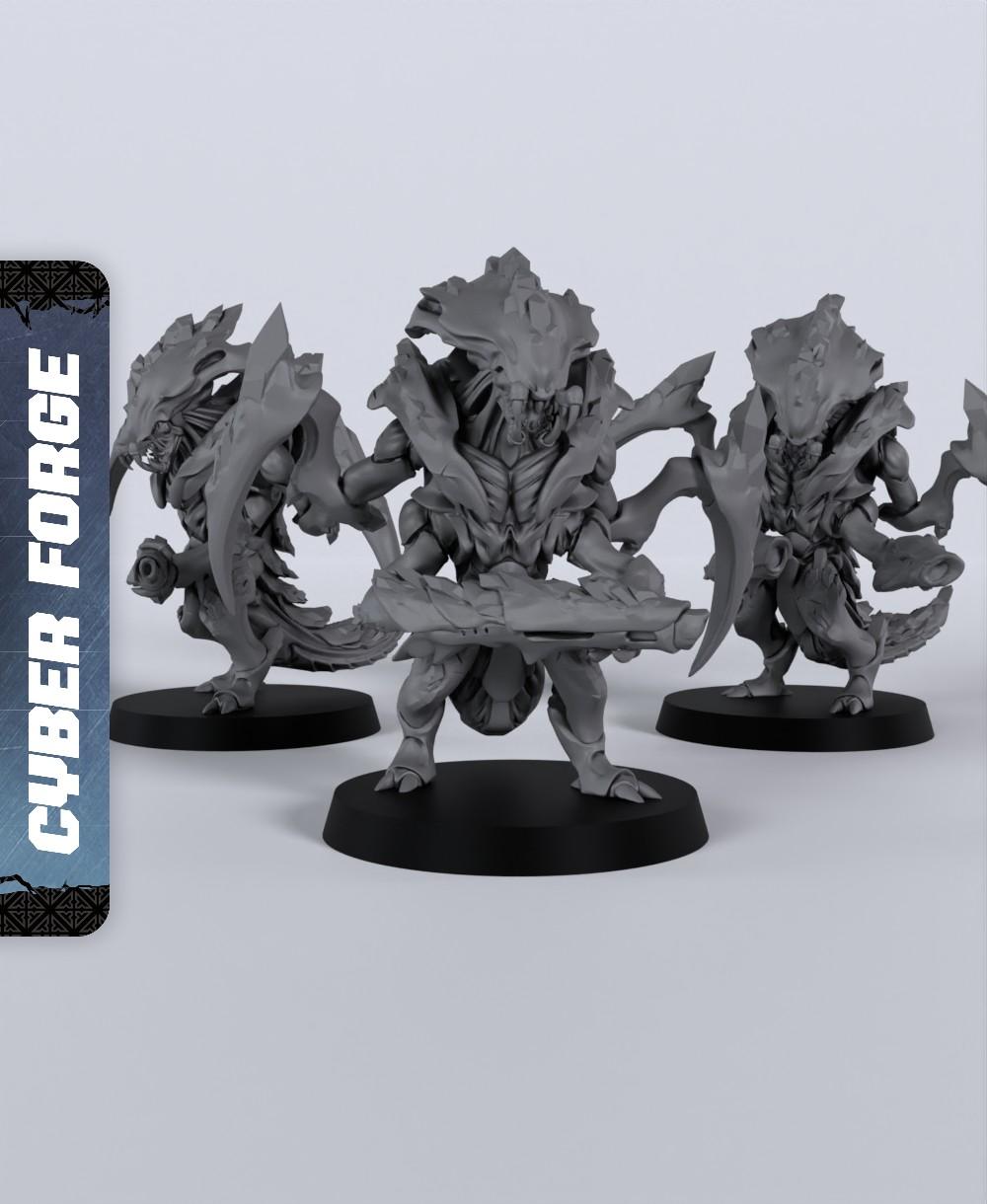 Crystalid Warriors - With Free Cyberpunk Warhammer - 40k Sci-Fi Gift Ideas for RPG and Wargamers 3d model