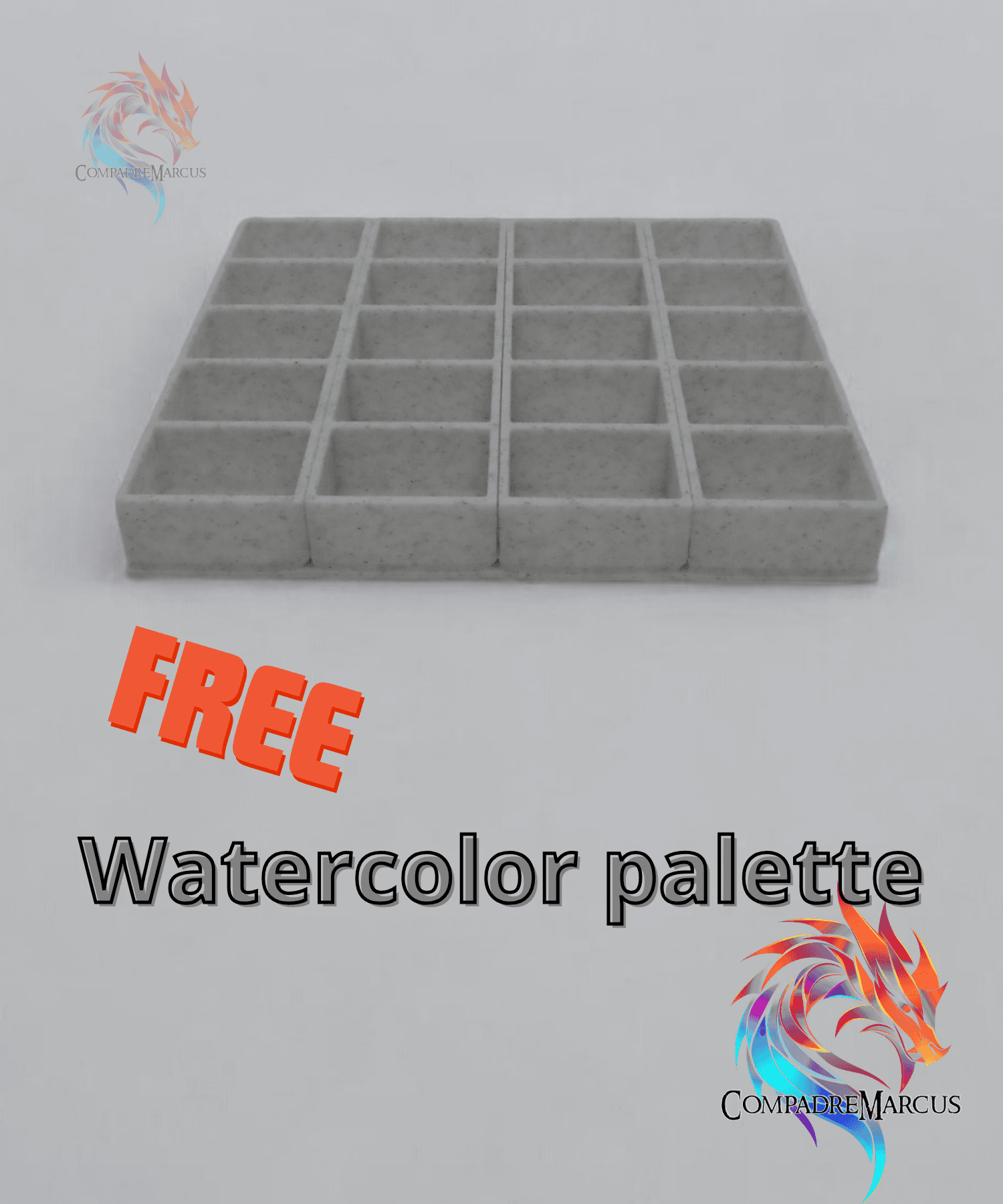 Basic Watercolor palette /no supports / 3mf included 3d model